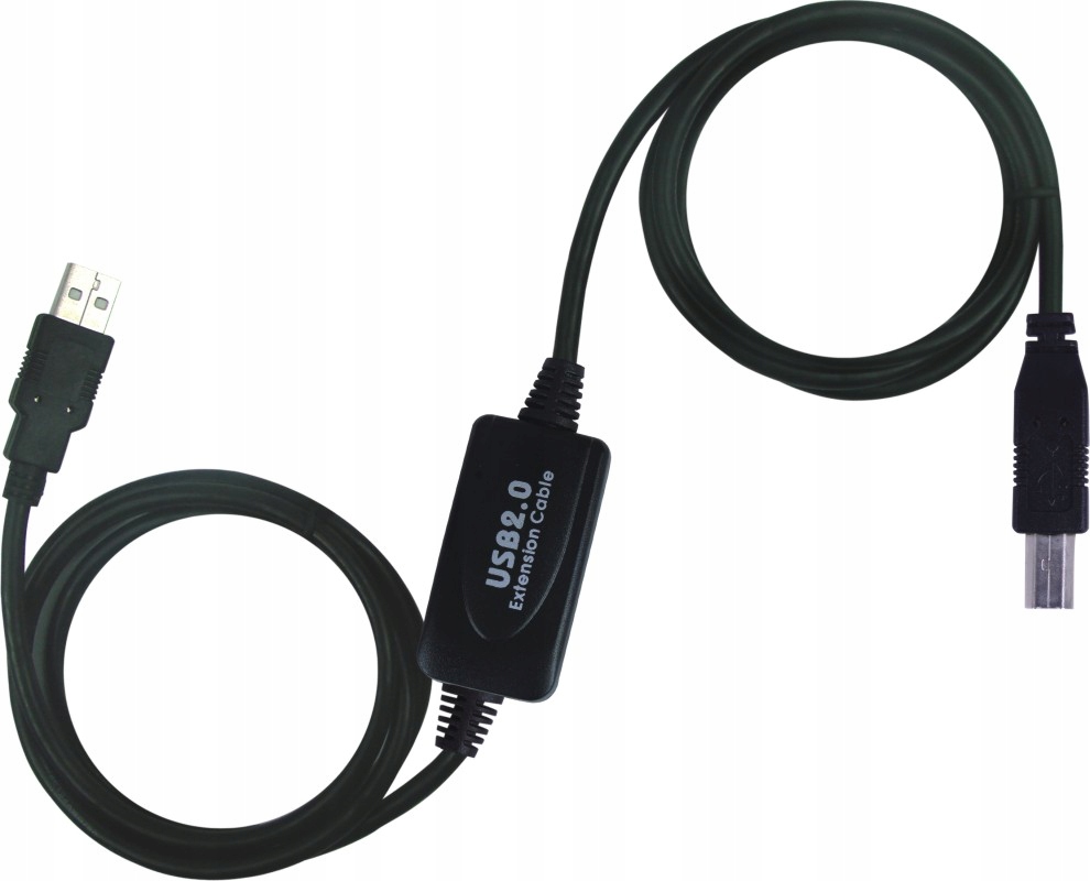 PremiumCord Usb 2.0 repeater a prepojovací kábel A/ M-b/ M 15m ku2rep15ab