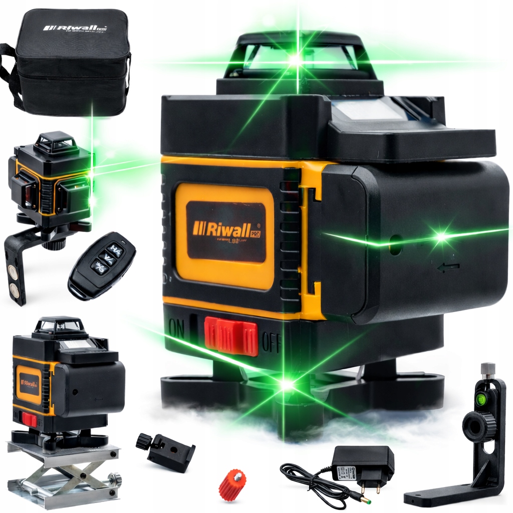 Лазерный крест riwall RNP-01 16 линий Pro набор аксессуаров 25 м