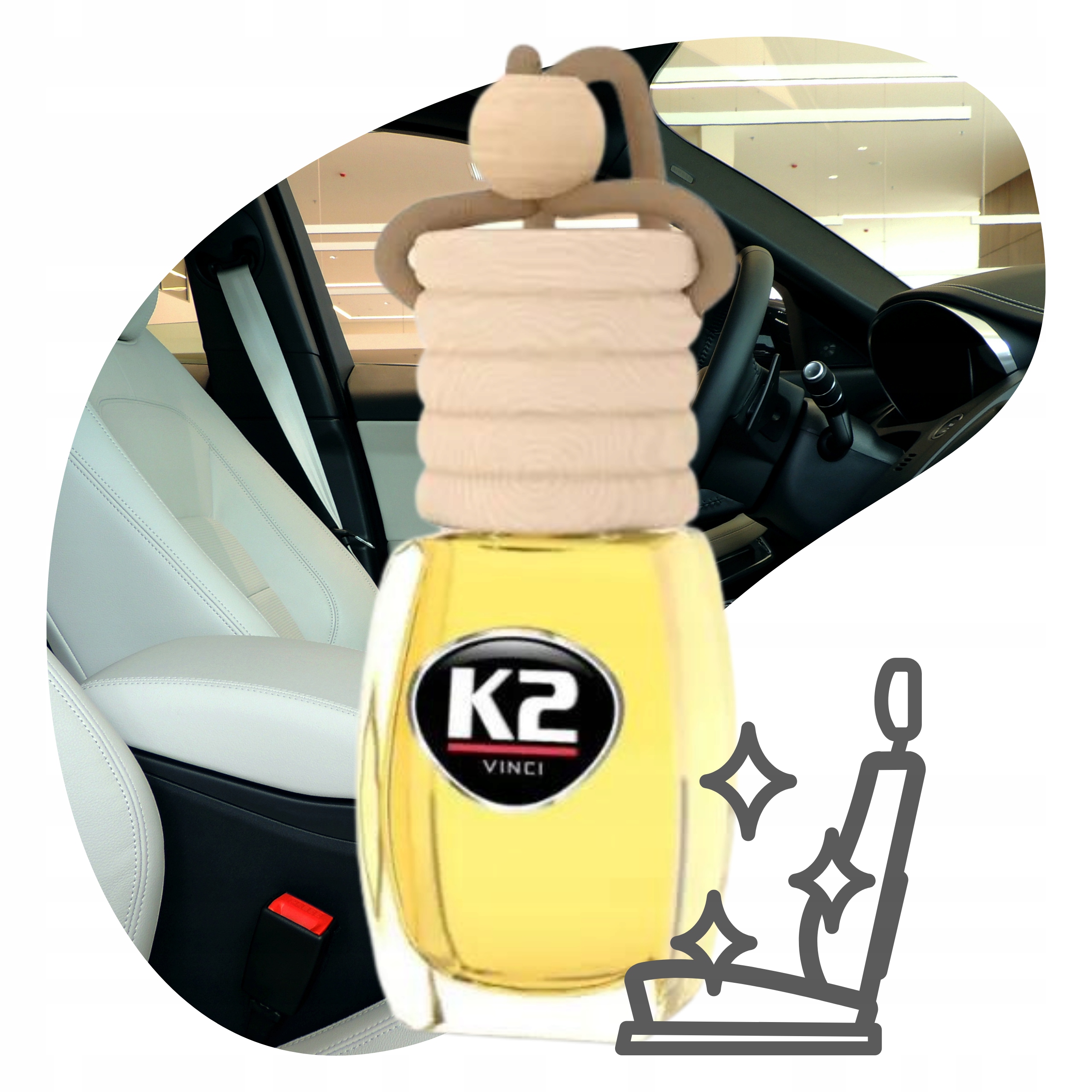 ZAWIESZKA SAMOCHODOWA ODŚWIEŻACZ POWIETRZA ZAPACH DO AUTA SKÓRA 8 ml