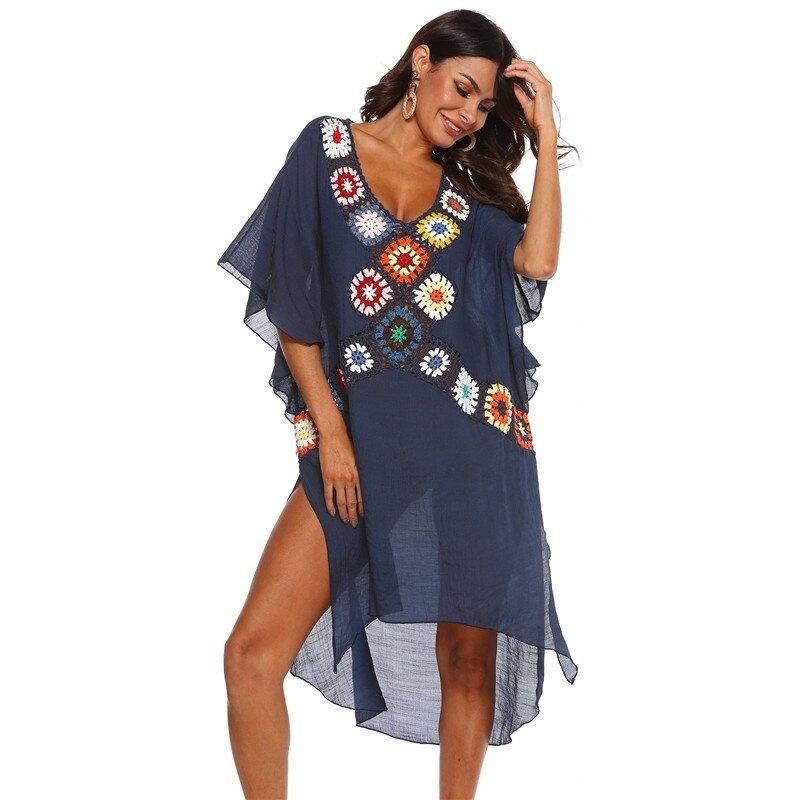PAREO TUNIKA PLAŻOWA AŻUR KORONKOWA SUKIENKA BOHO Materiał dominujący poliester