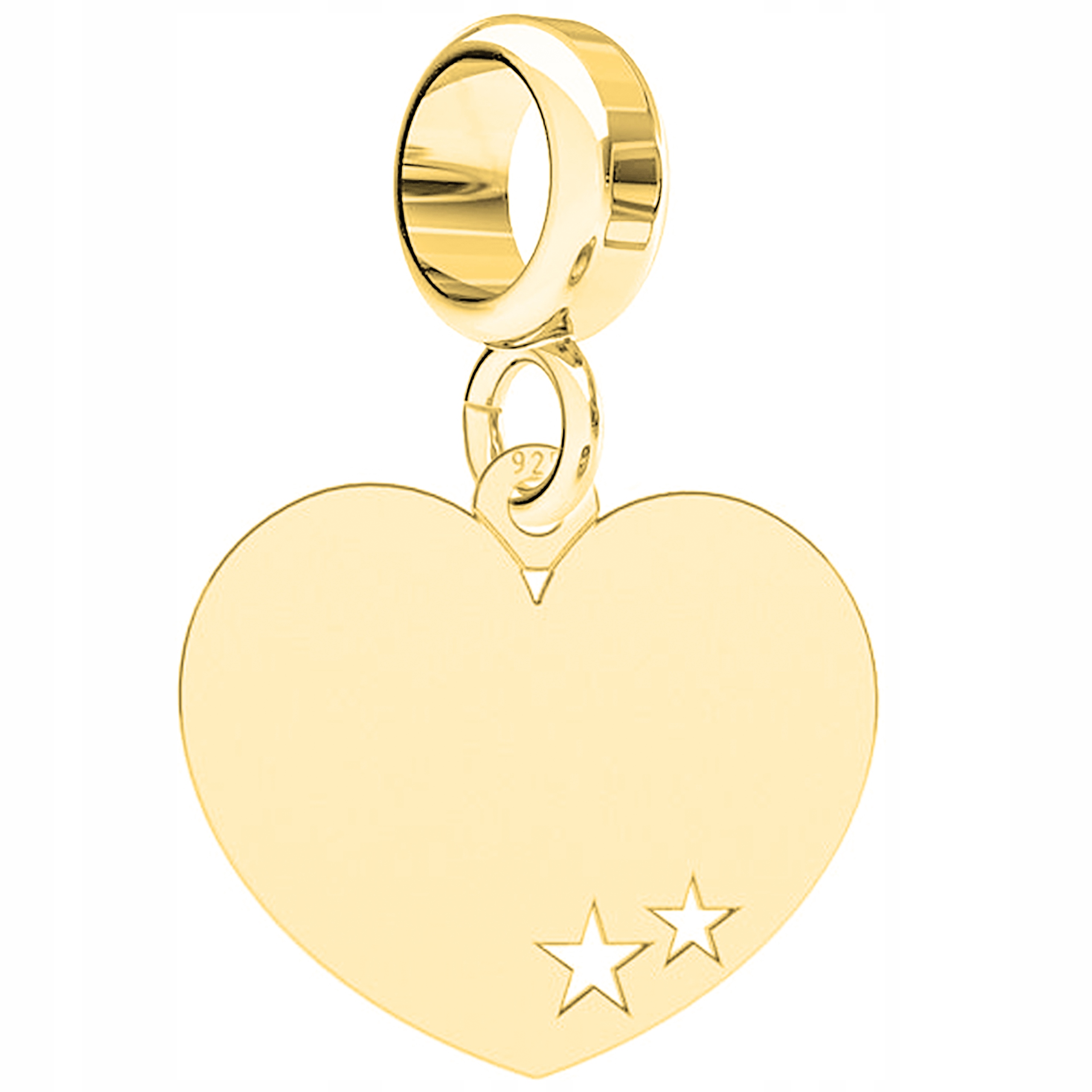 Zlatý přívěsek Charms Srdce a Hvězdičky stříbro