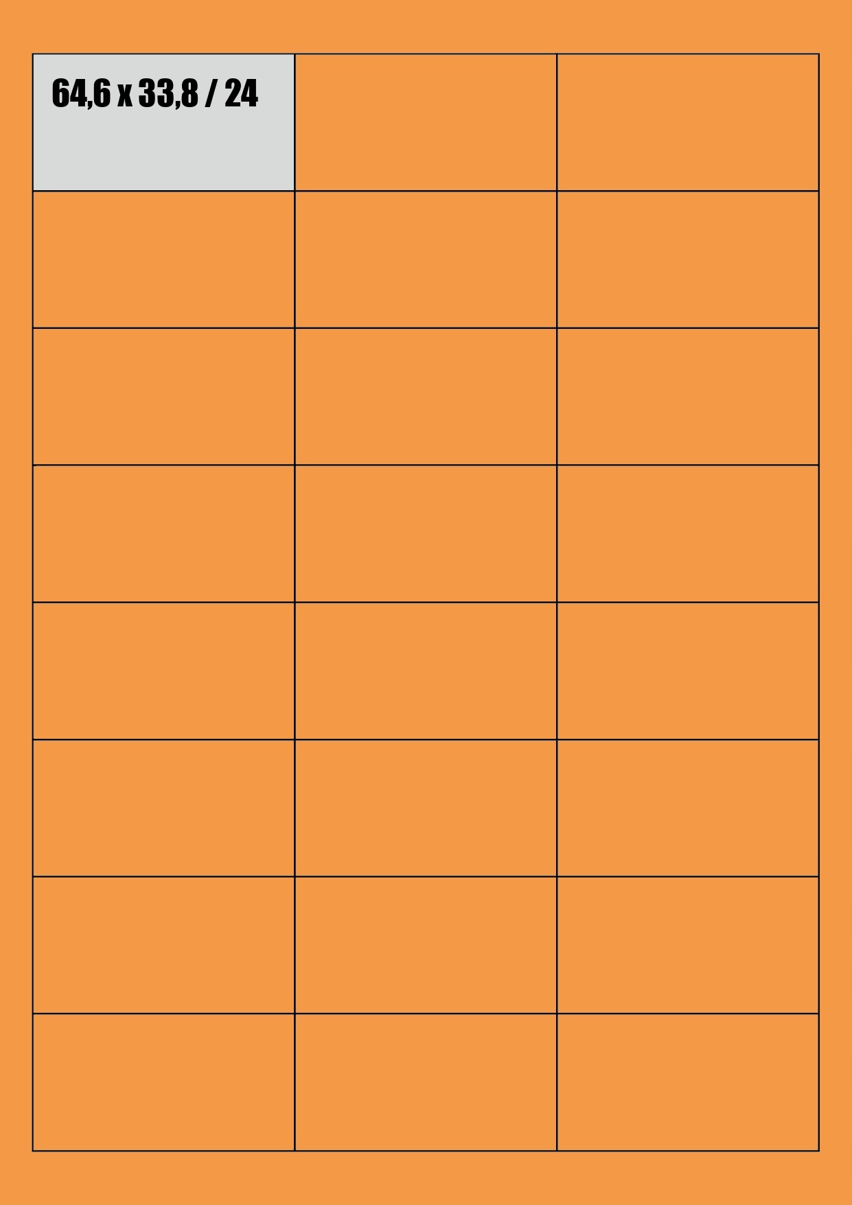 icpc Etykiety samoprzylepne 64x33,8 POMARAŃCZOWE FLUO