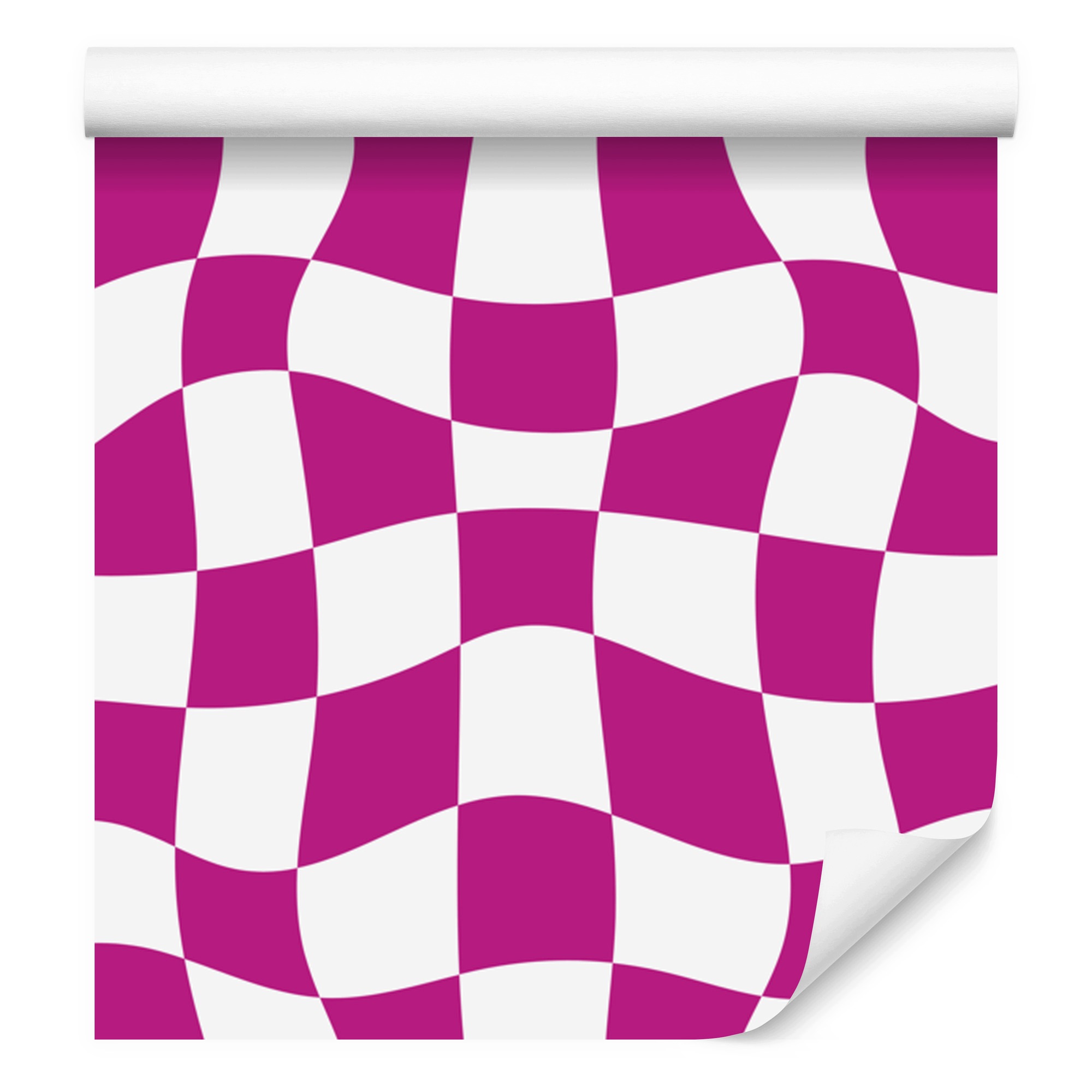 Tapeta Volná šachovnice purpurová do obývacího pokoje a ložnice 50 x 1000 cm