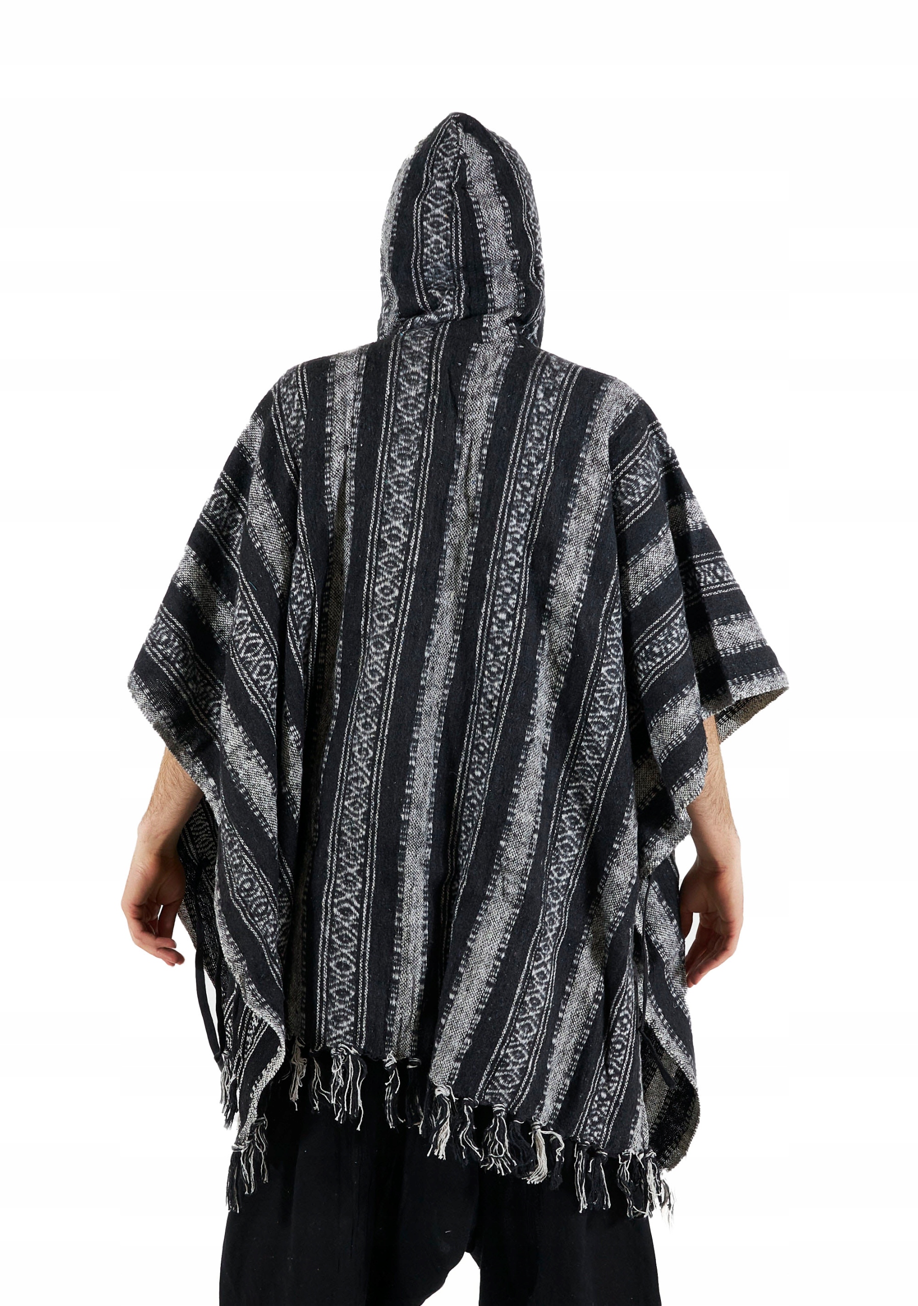 Ciepłe ETNO PONCHO peleryna PONCZO kaptur z NEPALU Marka Kana Sapiens