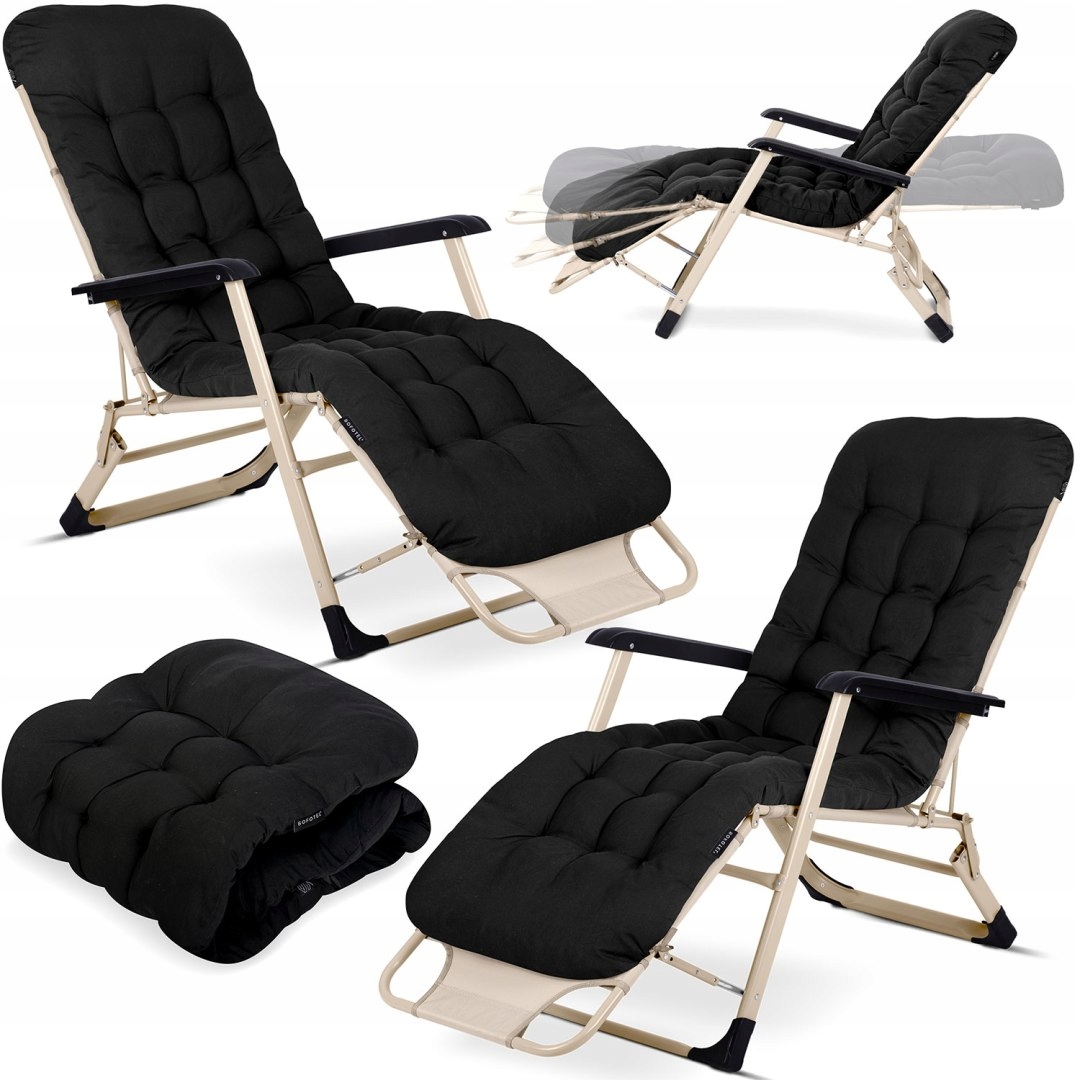 Ležadlo s vankúšom Sofotel ChillWell, sada 2 ks, čierne