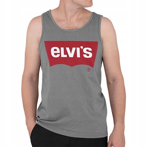 TANK TOP ŚMIESZNE ELVIS Dekolt okrągły