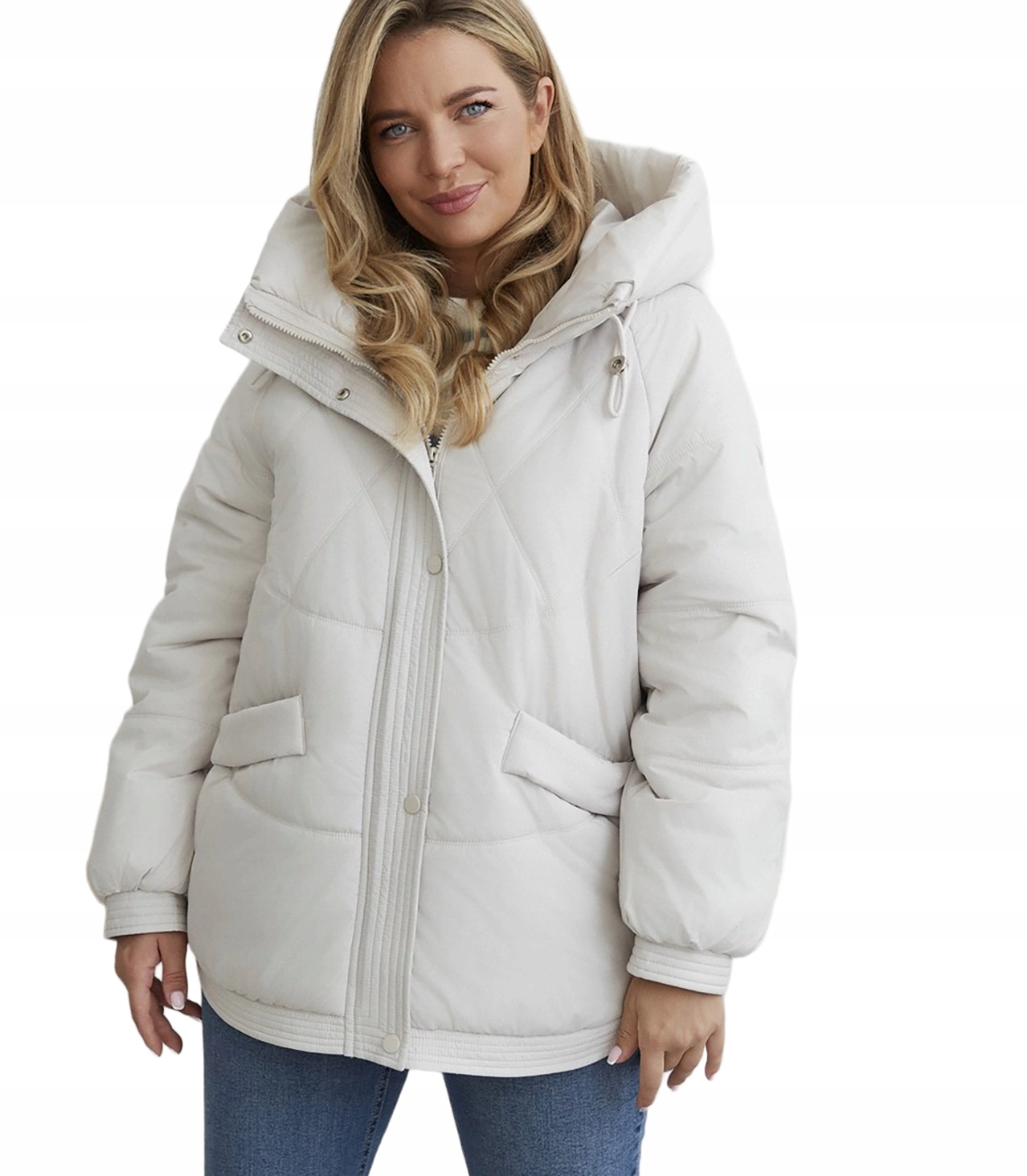 Dámská Zimní bunda Kornelia, prošívaná, oversize, s kapucí velikost 38