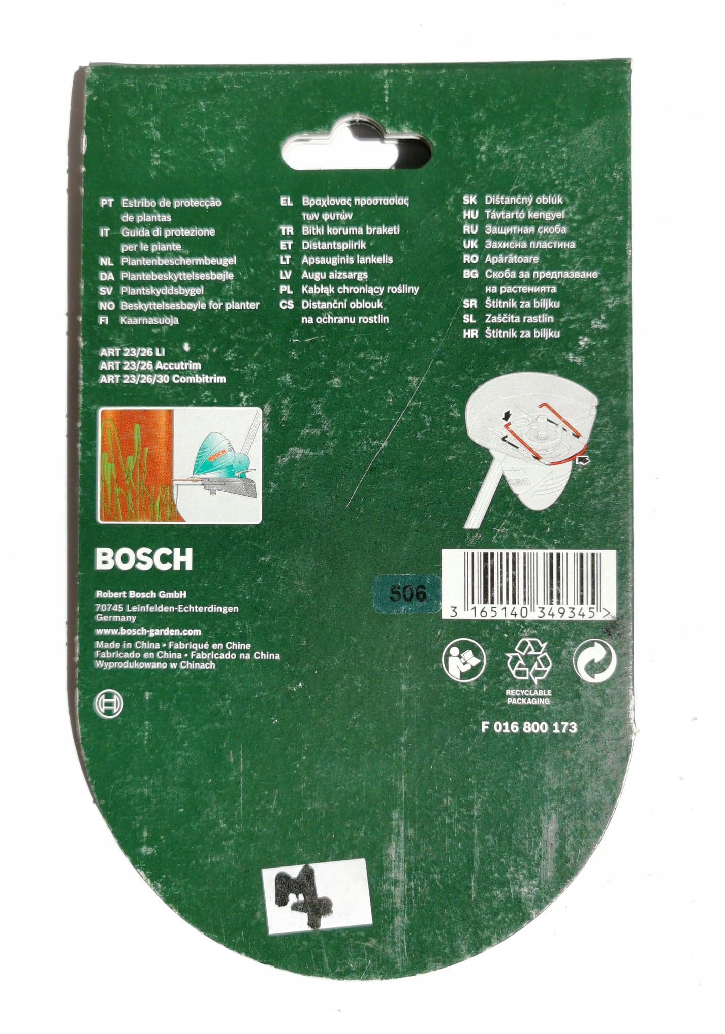 Kabłąk chroniący rośliny do podkaszarek ART BOSCH EAN (GTIN) 3165140349345