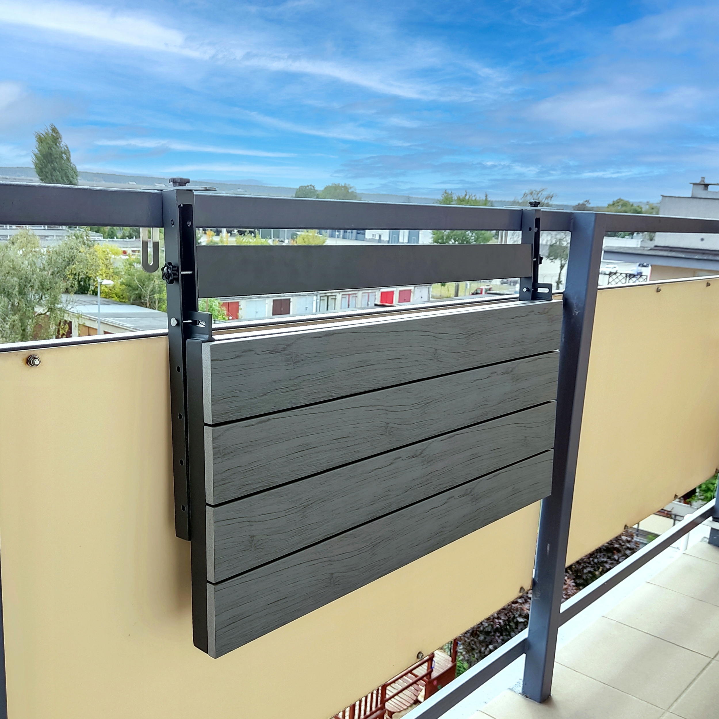 STOLIK BALKONOWY SKŁADANY NA BALKON TARAS BALUSTRADĘ WISZĄCY REGULOWANY Producent eHokery