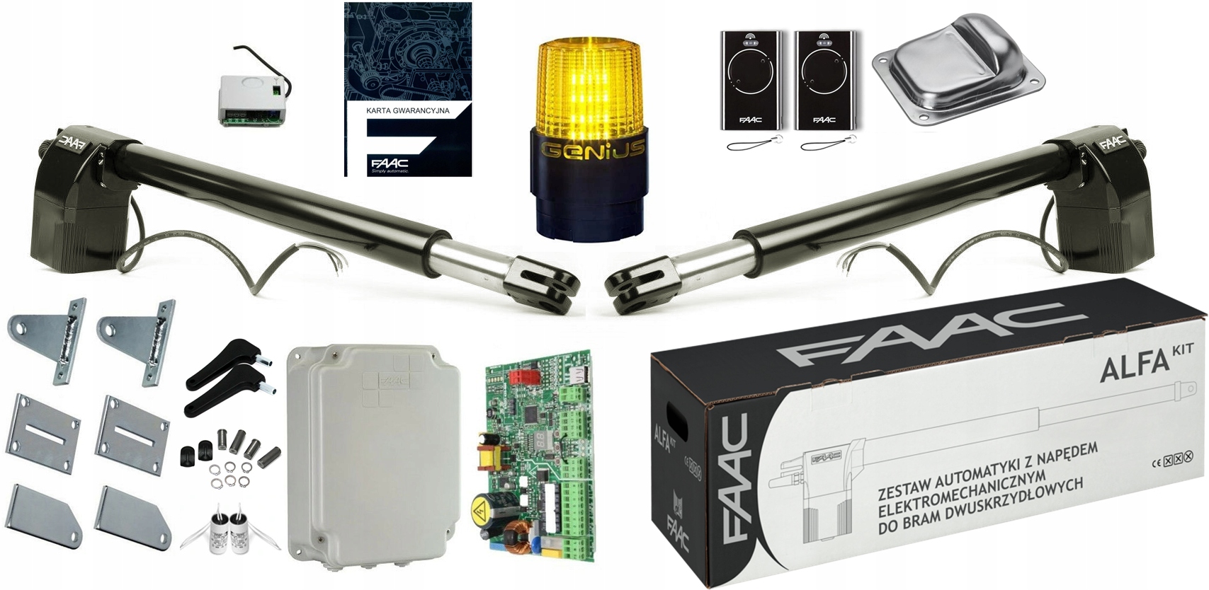 Napęd do bramy dwuskrzydłowej FAAC 414 + stoper