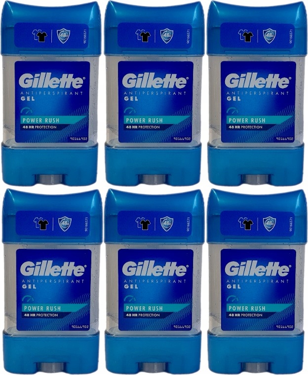 Gillette Power Rush Antiperspirant Gel 6 x 70 ml