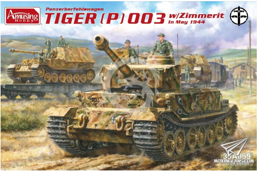 Tiger (p) 003 w/Zimmerit Ausing Hobby 35A059 měřítko 1/35