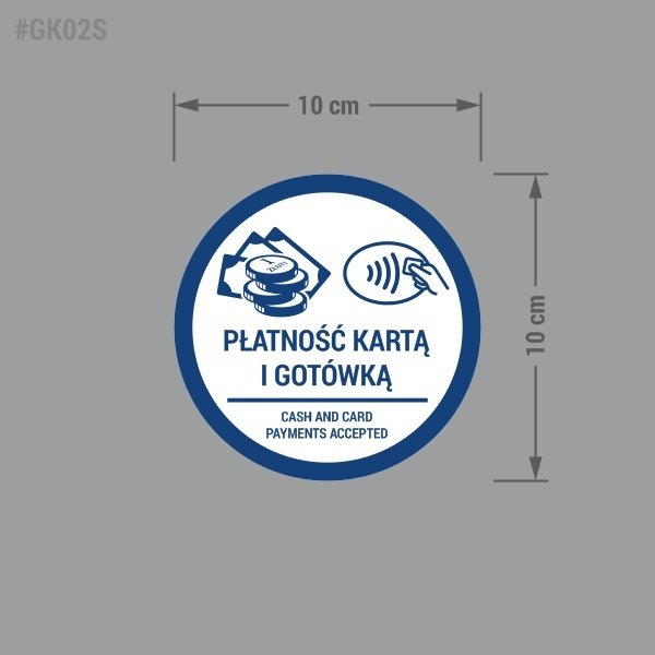 Płatność Kartą i Gotówką - naklejka 10x10 różne wzory Marka inny