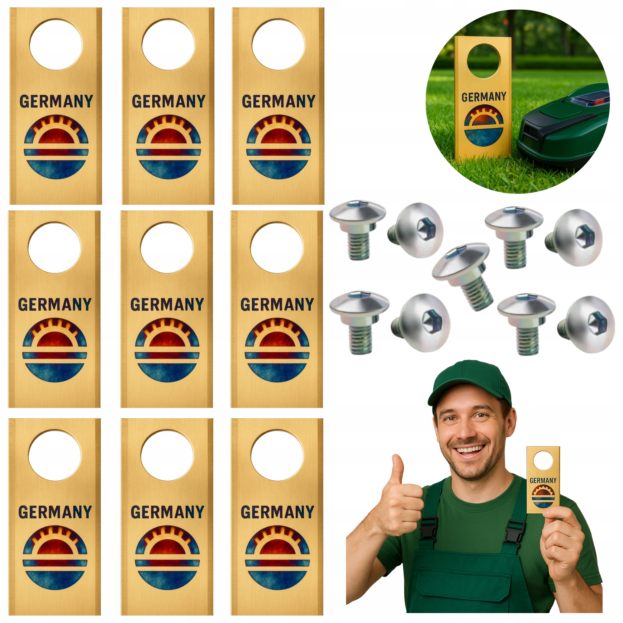 Nože Pro Robotické Sekačky Parkside Pmrda 20-LI B2 Tytan 9 ks |delospro