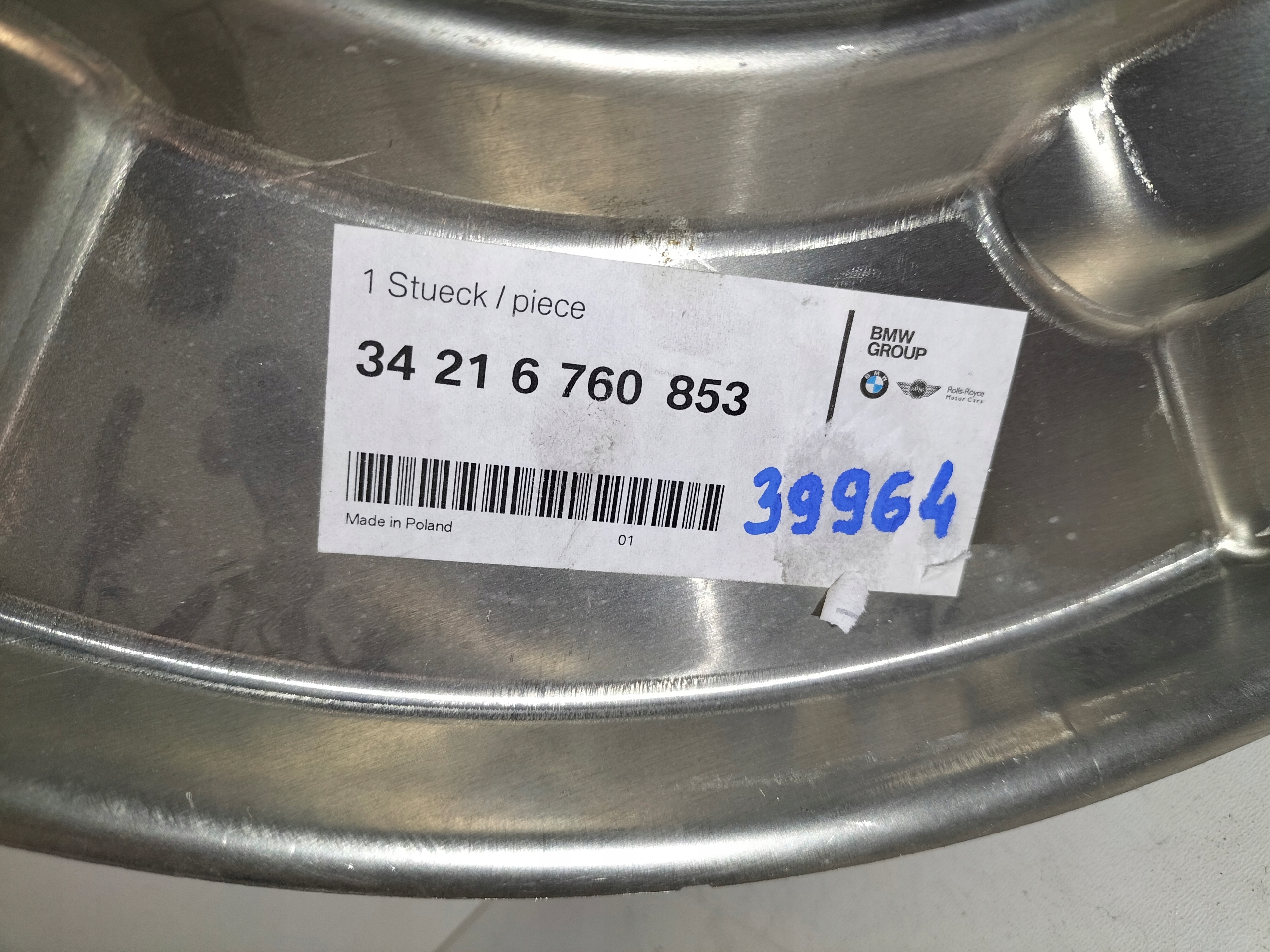 Blende Abdeckung tarczy hamulcowej heck links BMW 5 E60 03- BMW 6 E63 04