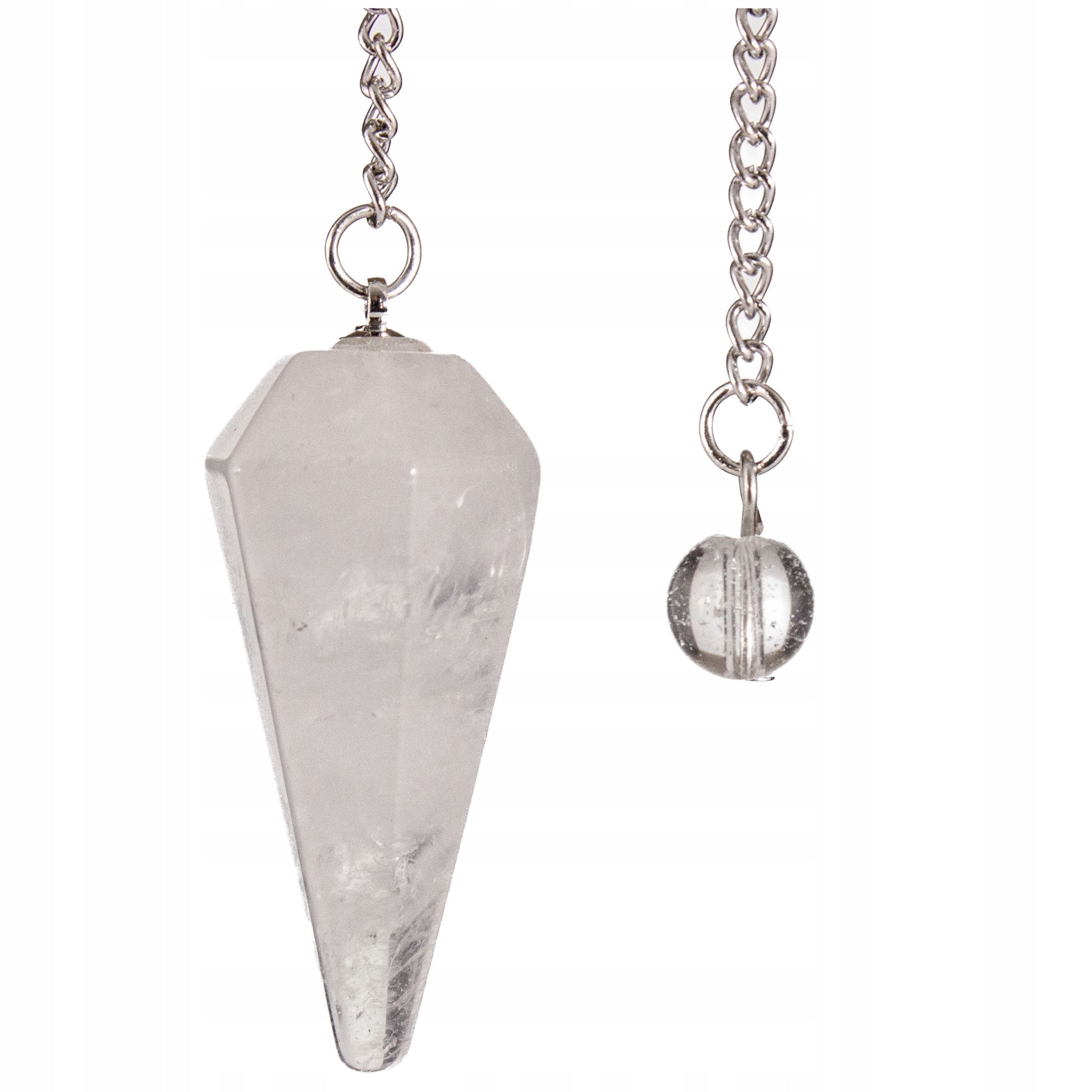 PIĘKNE WAHADEŁKO WAHADŁO RADIESTEZYJNE BIAŁY KRYSZTAŁ WISIOREK WIBRACJA