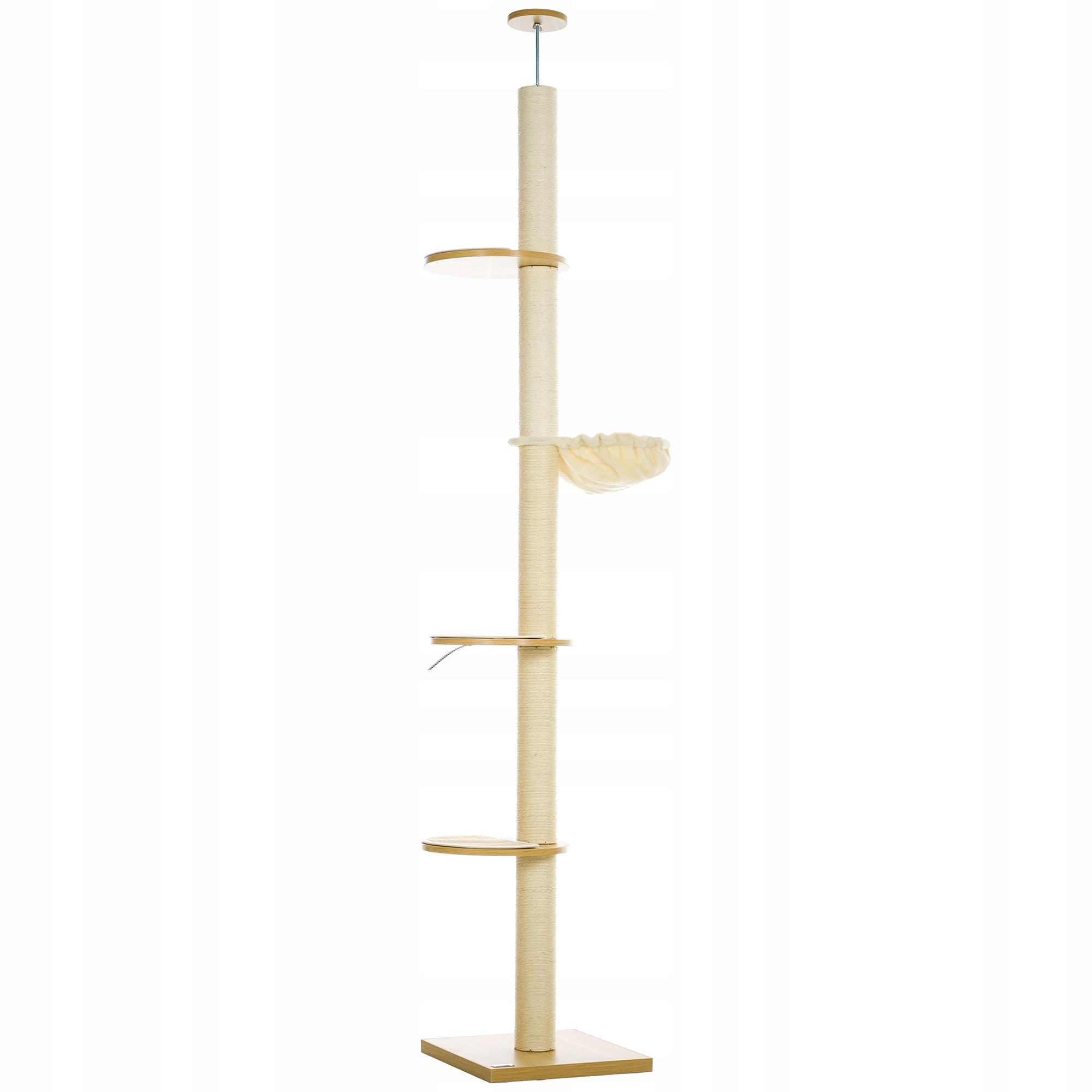 Škrabadlo pro kočky nastavitelné, 230-250 cm, dub krémová barva, 40 x 40 cm