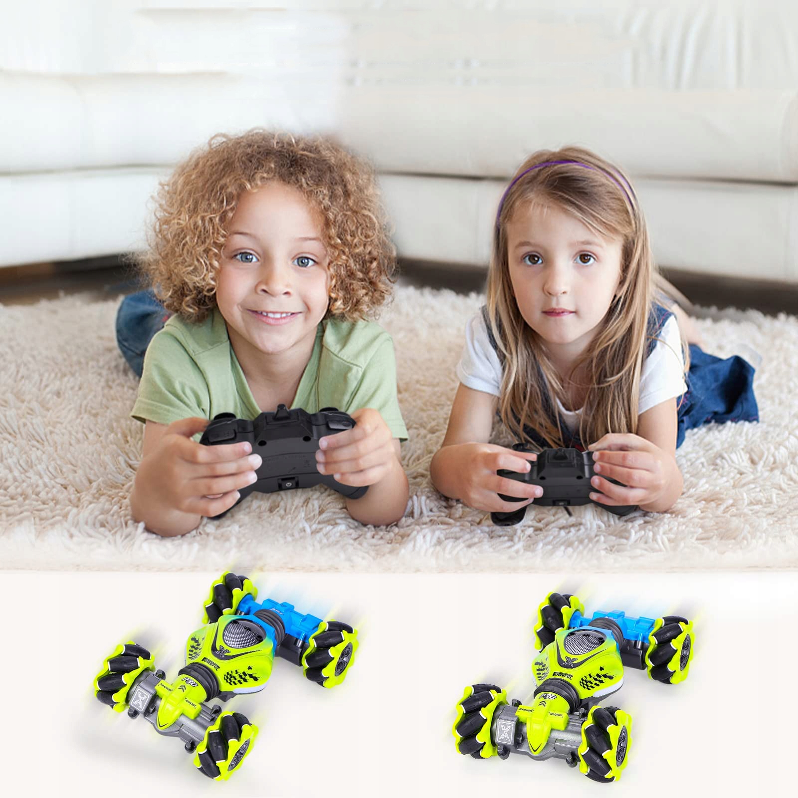 ZDALNIE STEROWANY SAMOCHÓD DRIFT RC GESTEM 4WD KASKADERSKI AUTO DLA DZIECI Baterie 2 AA