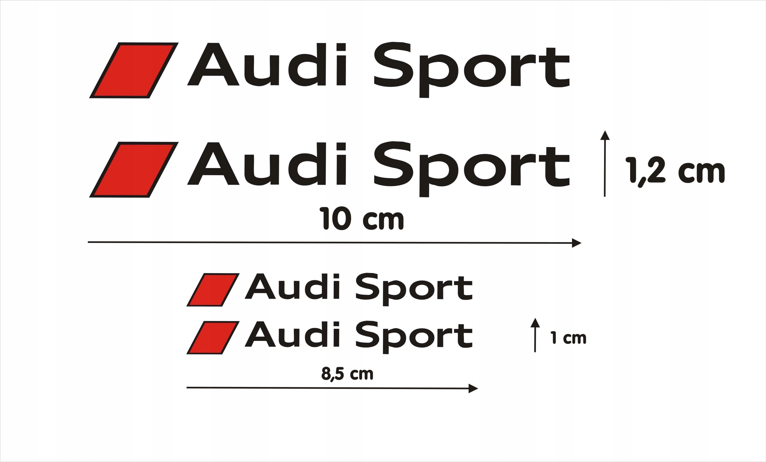 Audi Sport Zestaw 4 Naklejek Na Zaciski Hamulcowe Przód Tył Hi Temp Czarne