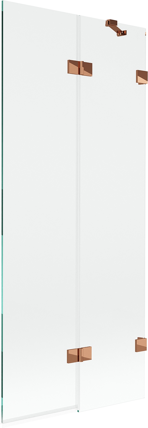 Mexen Lunar vanová zástěna dvoukřídlá pravá 80 x 150 cm, transparentní, růž