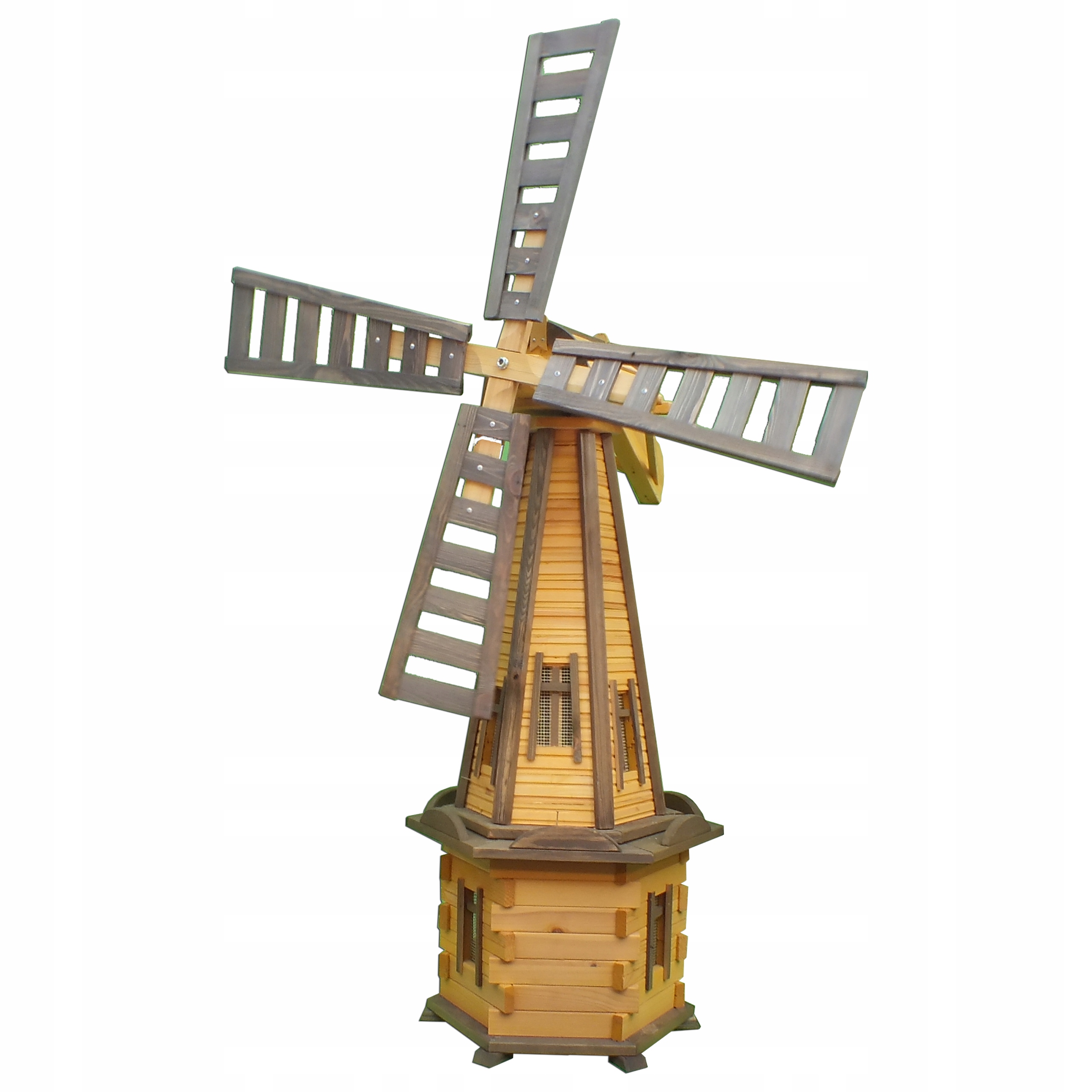 Dřevěný velký zahradní větrný mlýn Větrné mlýny na zahradu ze dřeva, výrobek Polský