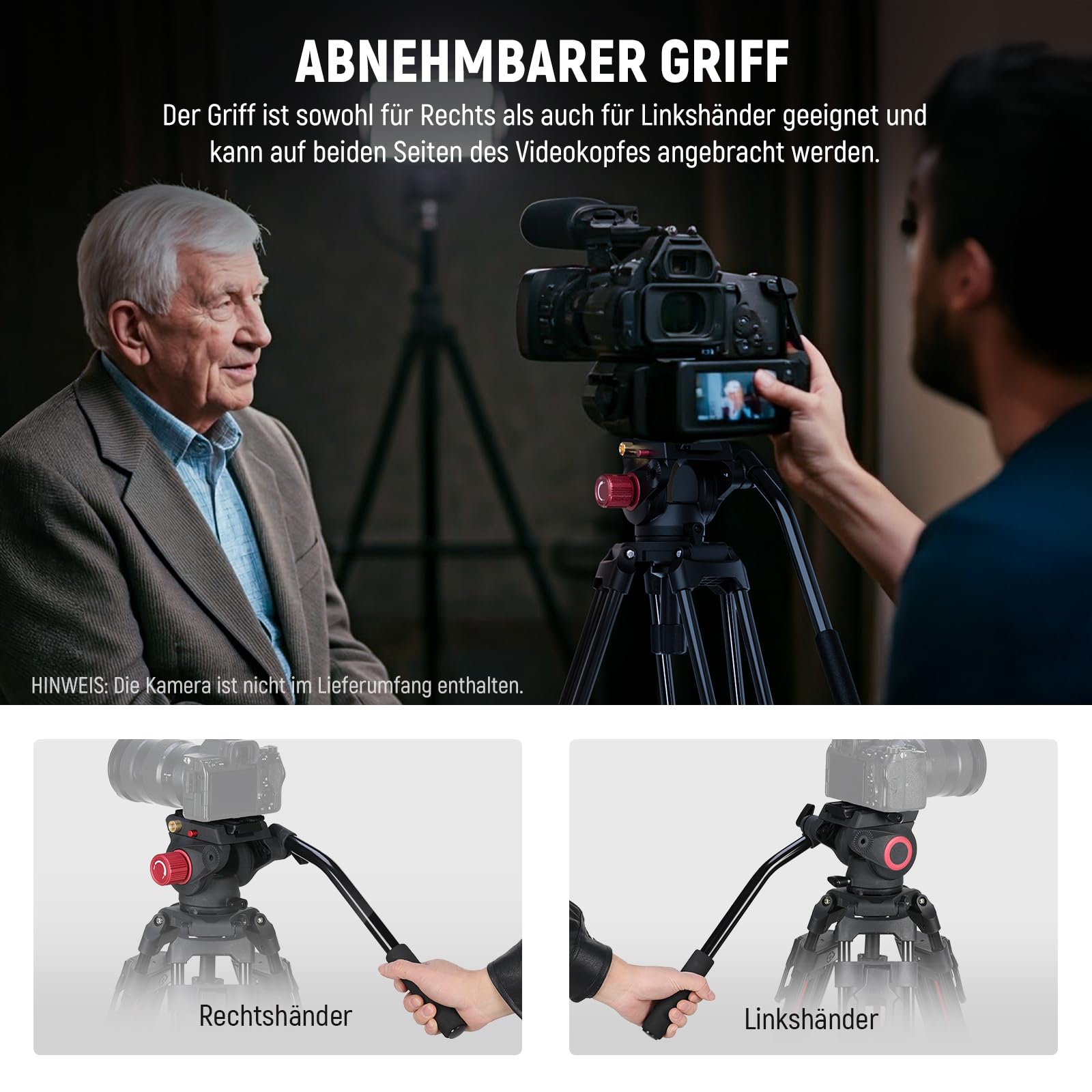 NEEWER Statyw Video 2m z Głowicą Fluidową do DSLR Canon Nikon Sony — miniatura 7