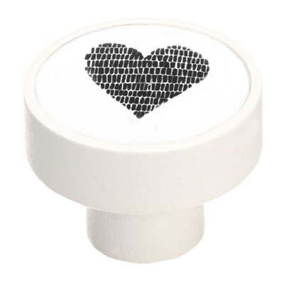 

Gałka drewniana GD08 Gamet biały mat serce V36