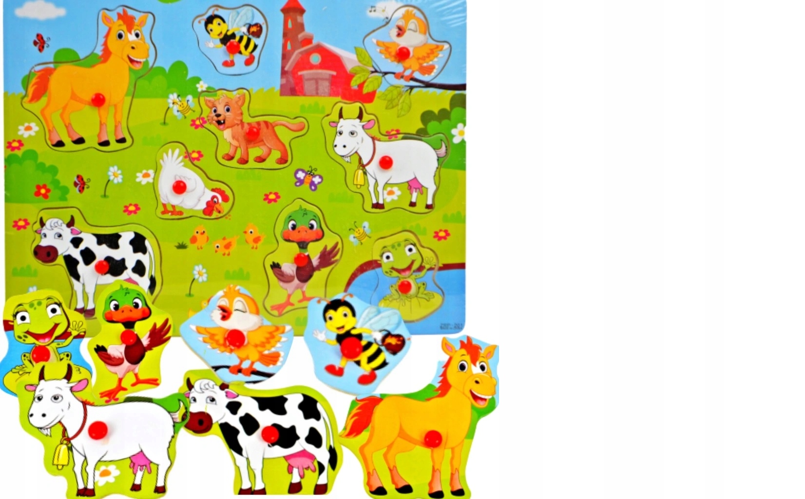 

Puzzle drewniane z uchwytami Wiejskie Zwierzęta