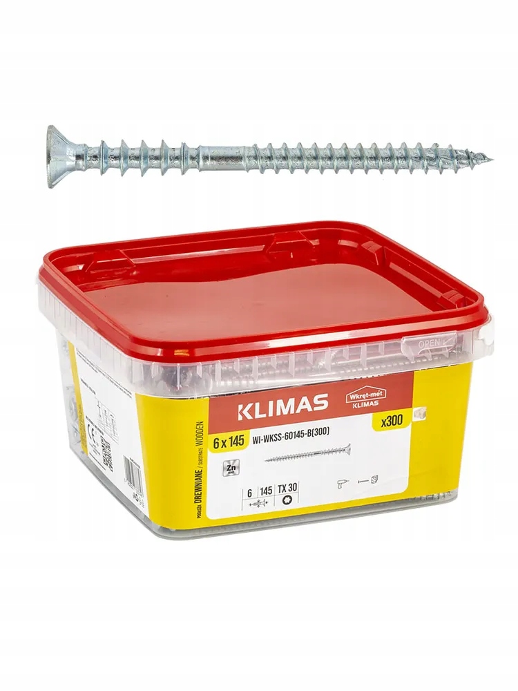 Distanční šroub s kuželovou hlavou a Tx zásuvkou 6,0 x 145 mm 300 ks Kbelík