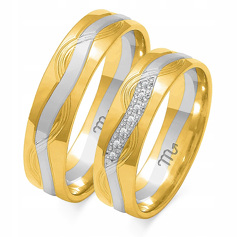 ZŁOTE OBRĄCZKI ŚLUBNE PRÓBA 585 DIAMENT M.JOPEK