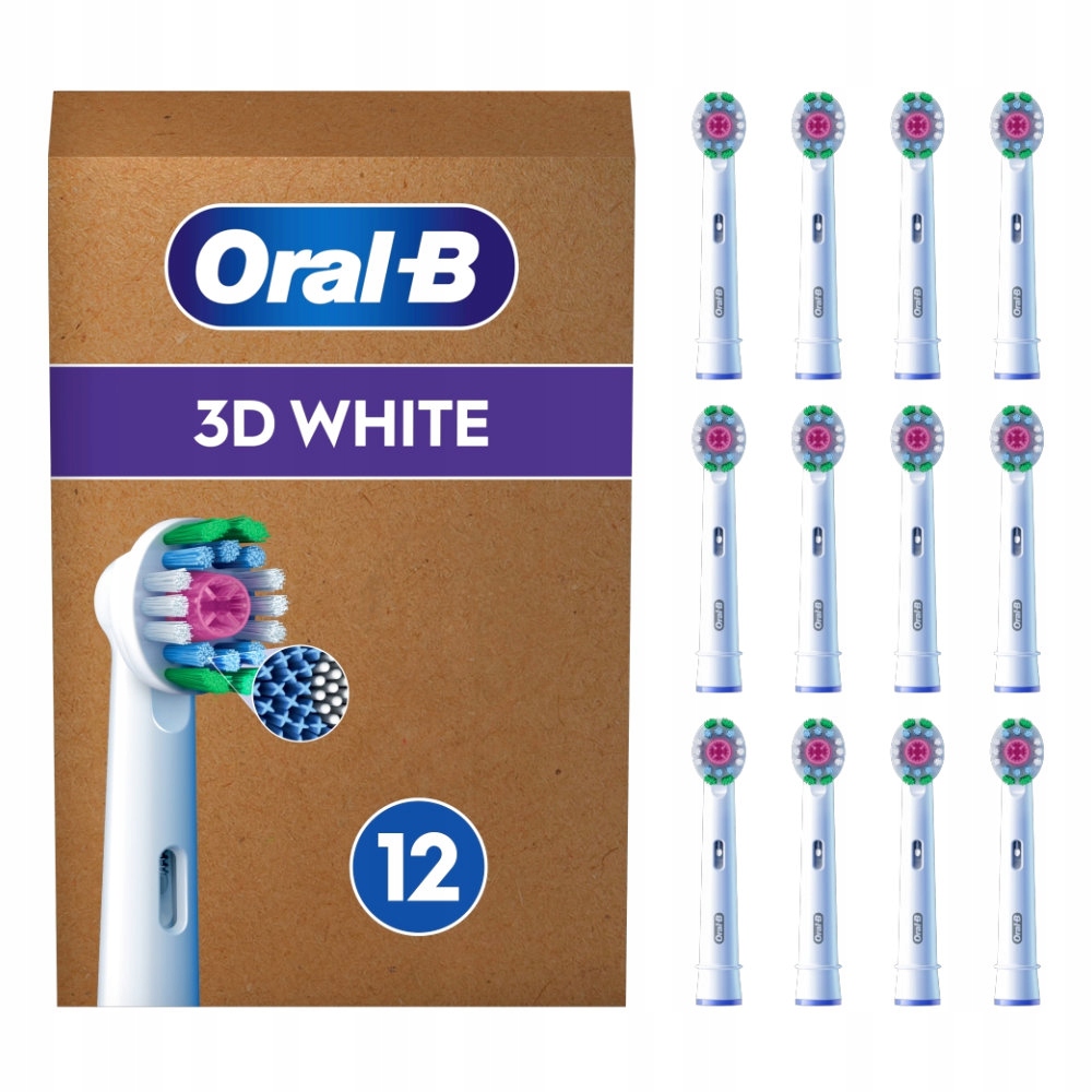 Oral-B Pro 3D White wymienne końcówki do szczoteczek elektrycznych, 12 szt.