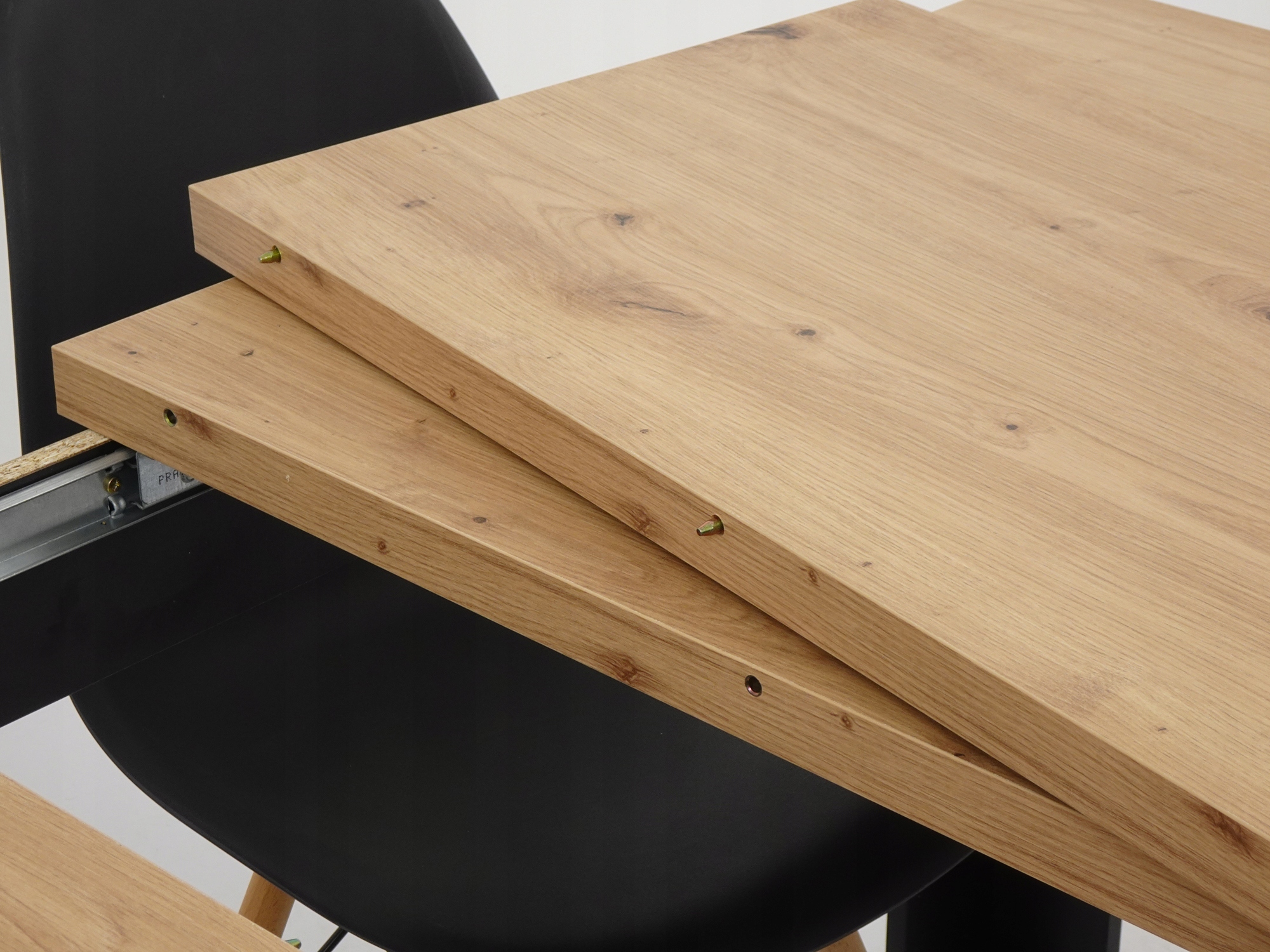 Duży Rozkładany stoł 90x160/200 ARTISAN 6 krzeseł Kolor korpusu stołu czarny