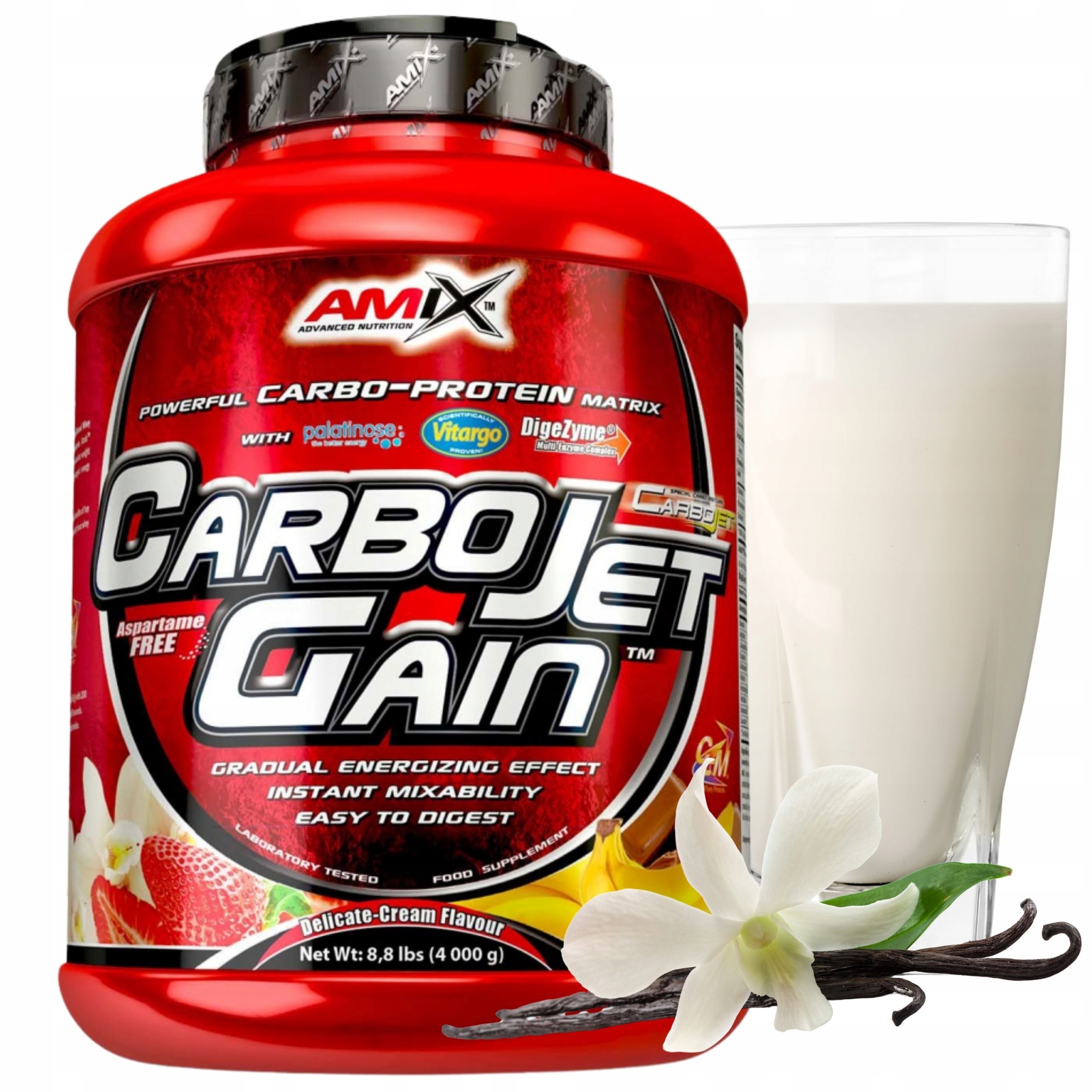 Amix CarboJet Gain Protein Komplexní sacharidy Vitargo Vanilka 4 kg