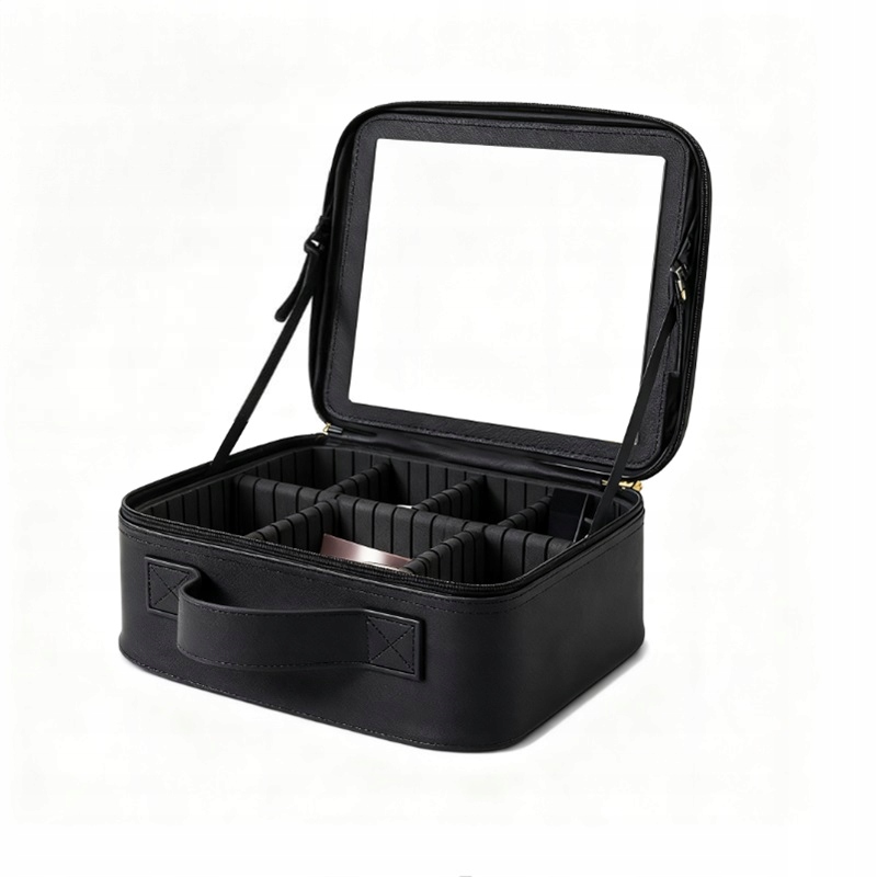 Kosmetická taštička s Led zrcátkem, černá kufřík, kosmetický make-up dárek