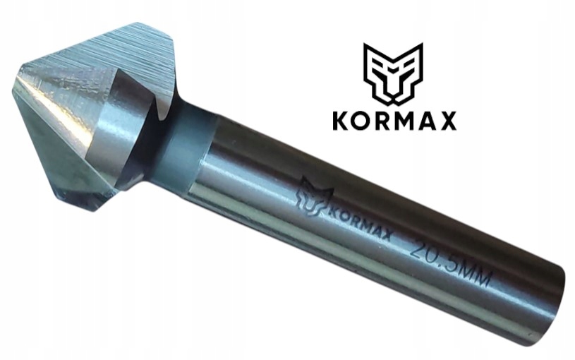 Frez pogłębiacz fazownik stożkowy 90° Hsse 20,5mm 3-ostrzowy Kormax