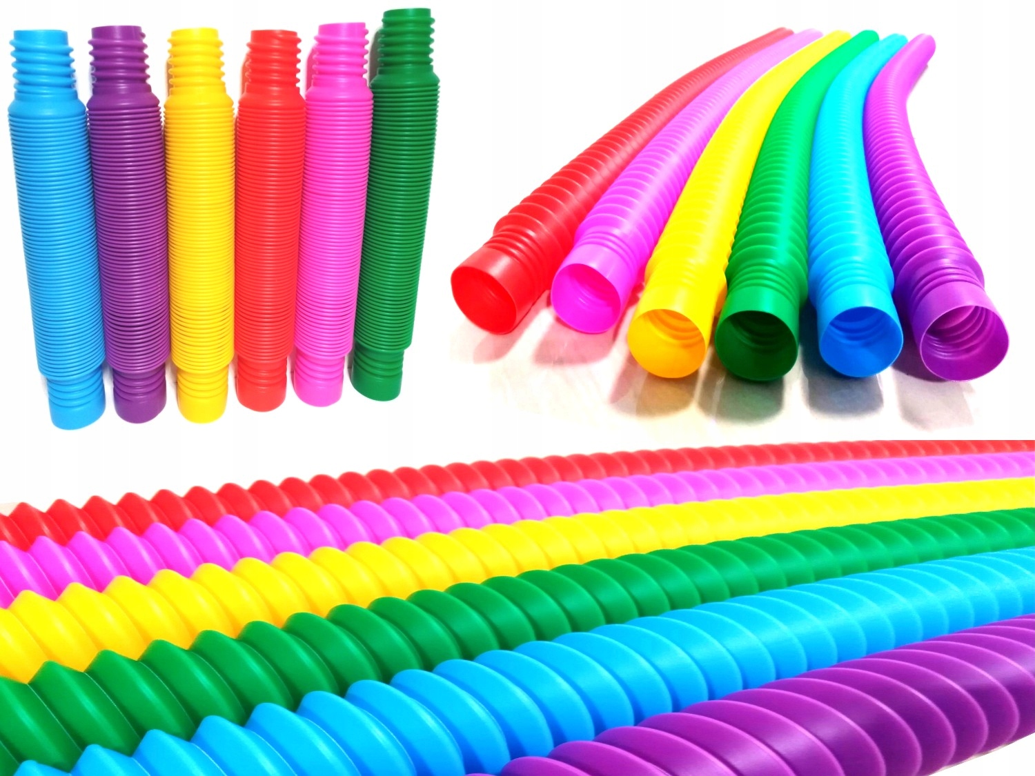 

6x Fidget Toys Pop Tube Grube 4,5cm 78cm Szok