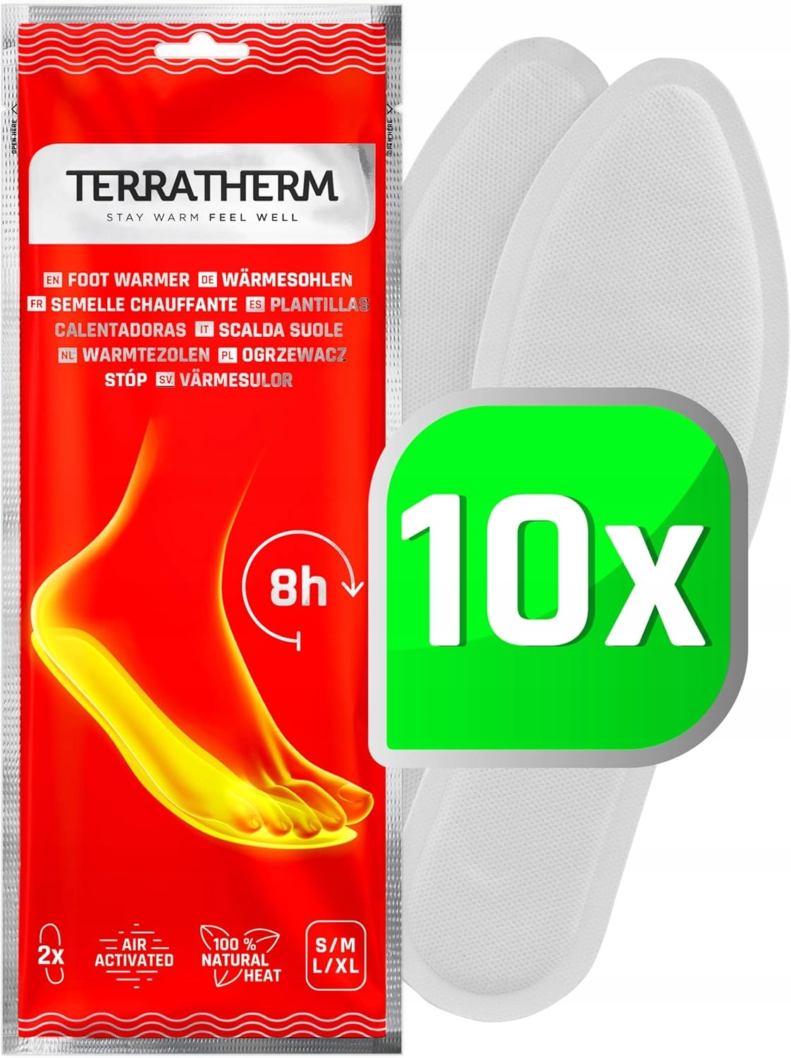 Vložky do bot vel39-41 cm hřejivé 8h 100% přírodní 10xPAR TerraTherm