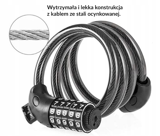 ZAPIĘCIE ROWEROWE DO ROWERU Z SZYFREM 5 CYFROWE Kod producenta KKK