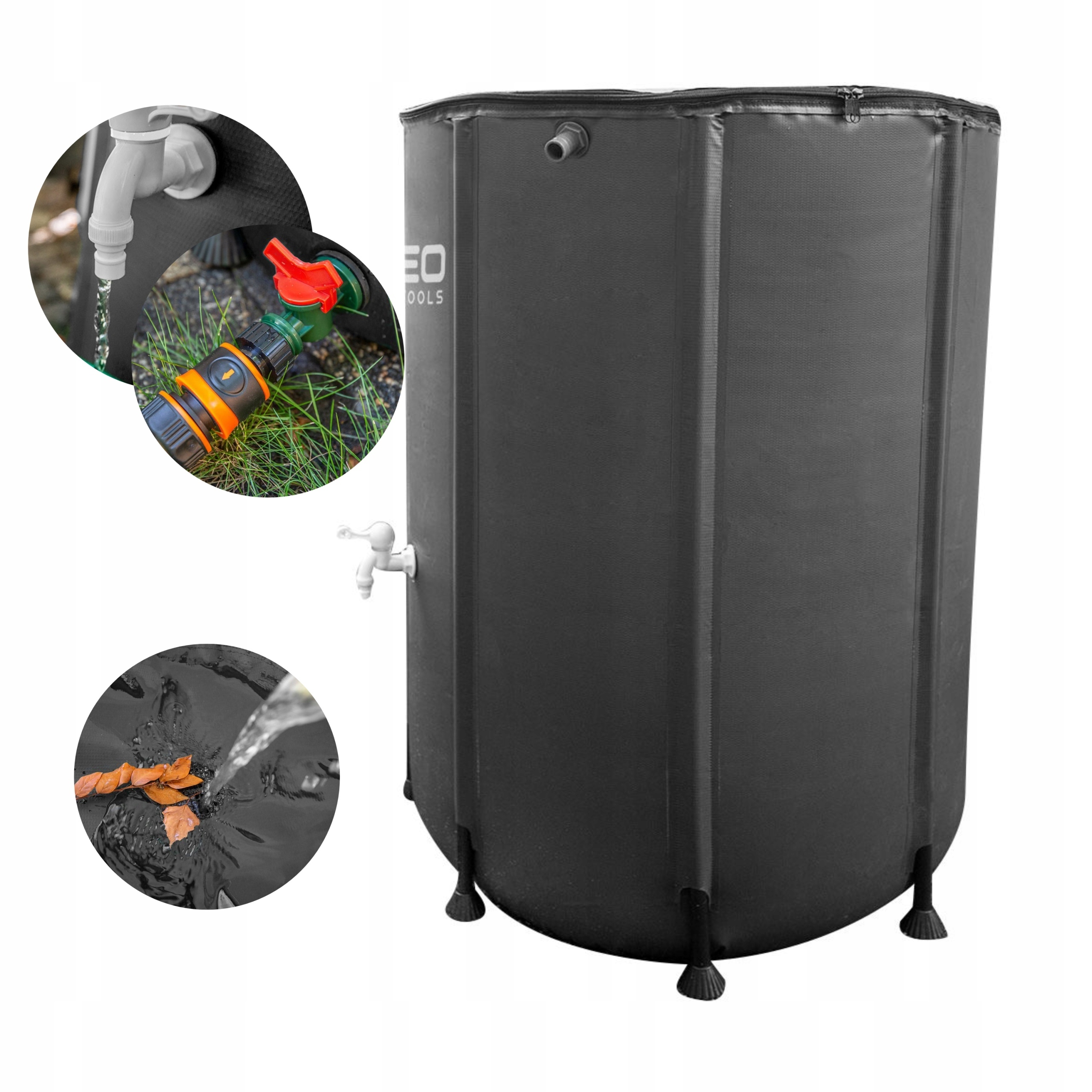 NEO TOOLS ZBIORNIK NA DESZCZÓWKĘ WODĘ 500L PVC SKŁADANY 98x80cm 15-952