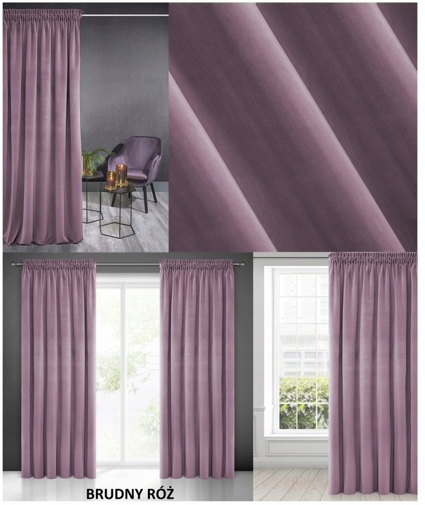 ZASŁONA WELUR 140x240 NA ŻABKI VELVET GRUBA GOTOWA Materiał welur