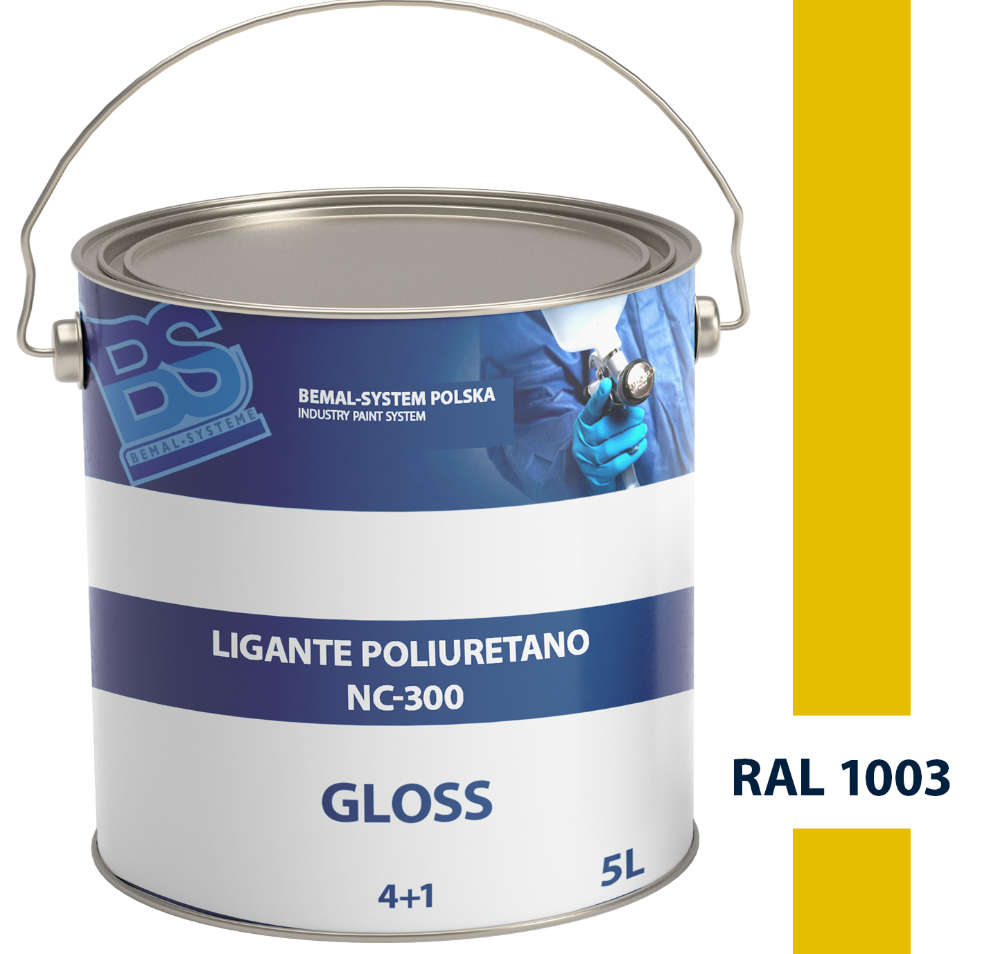 BEMAL FARBA OKRĘTOWA - LAKIER POLIURETANOWY - 5L - RAL 1003