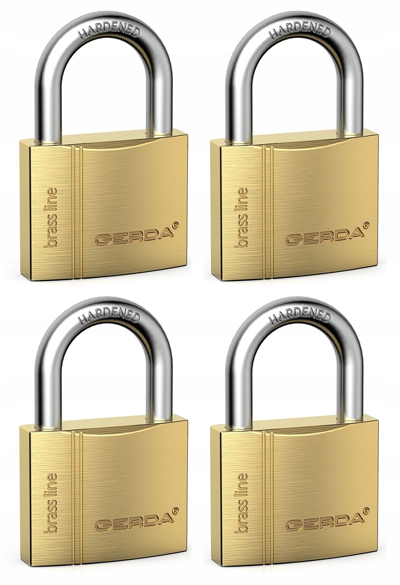 GERDA BRASS LINE 4 KŁÓDKI SYSTEM JEDNEGO KLUCZA 30