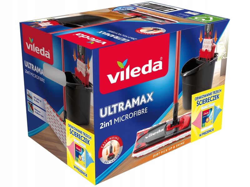 Швабра VILEDA Ultramax box плоска + пуцерка (3 шт.)