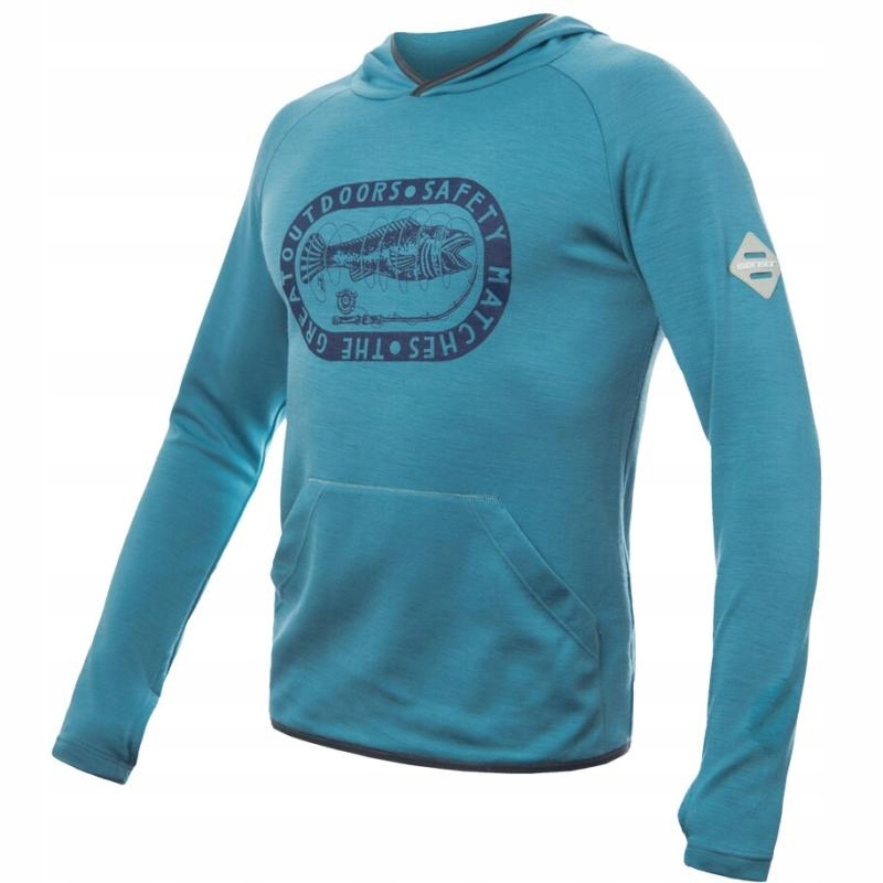 Sensor Mikina Merino Upper Outdoors pánské klokanka s kapucí mátová modrá M