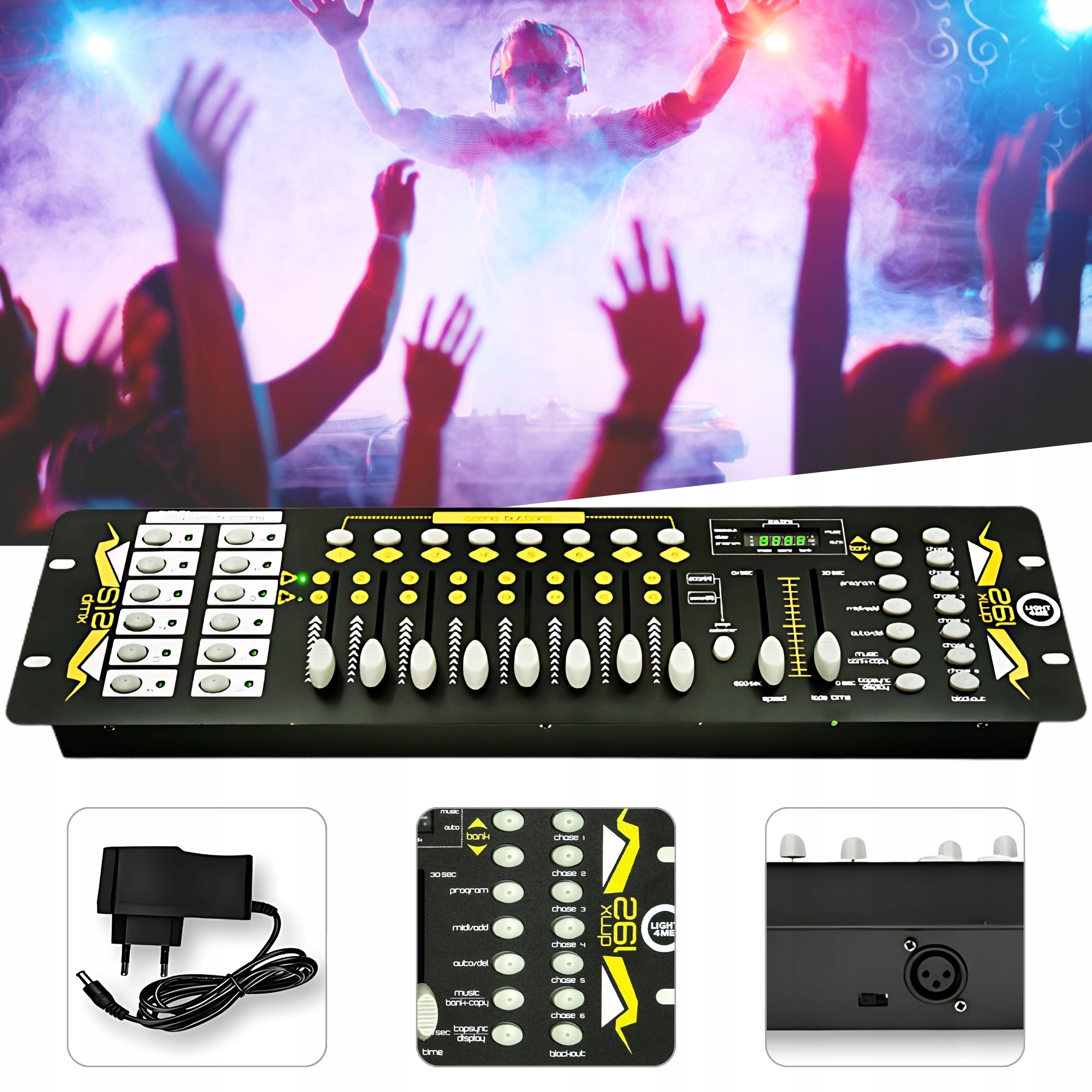 Ovladač osvětlení DMX 192 kanálů Řídicí jednotka pro světla DMX konzole