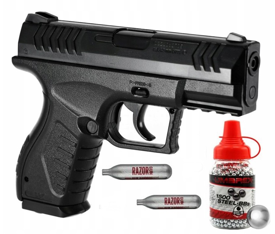 Umarex Xbg 4,5mm Wiatrówka Pistolet Śrut Kulki 1500 Bb +Nabój Kapsuły CO2