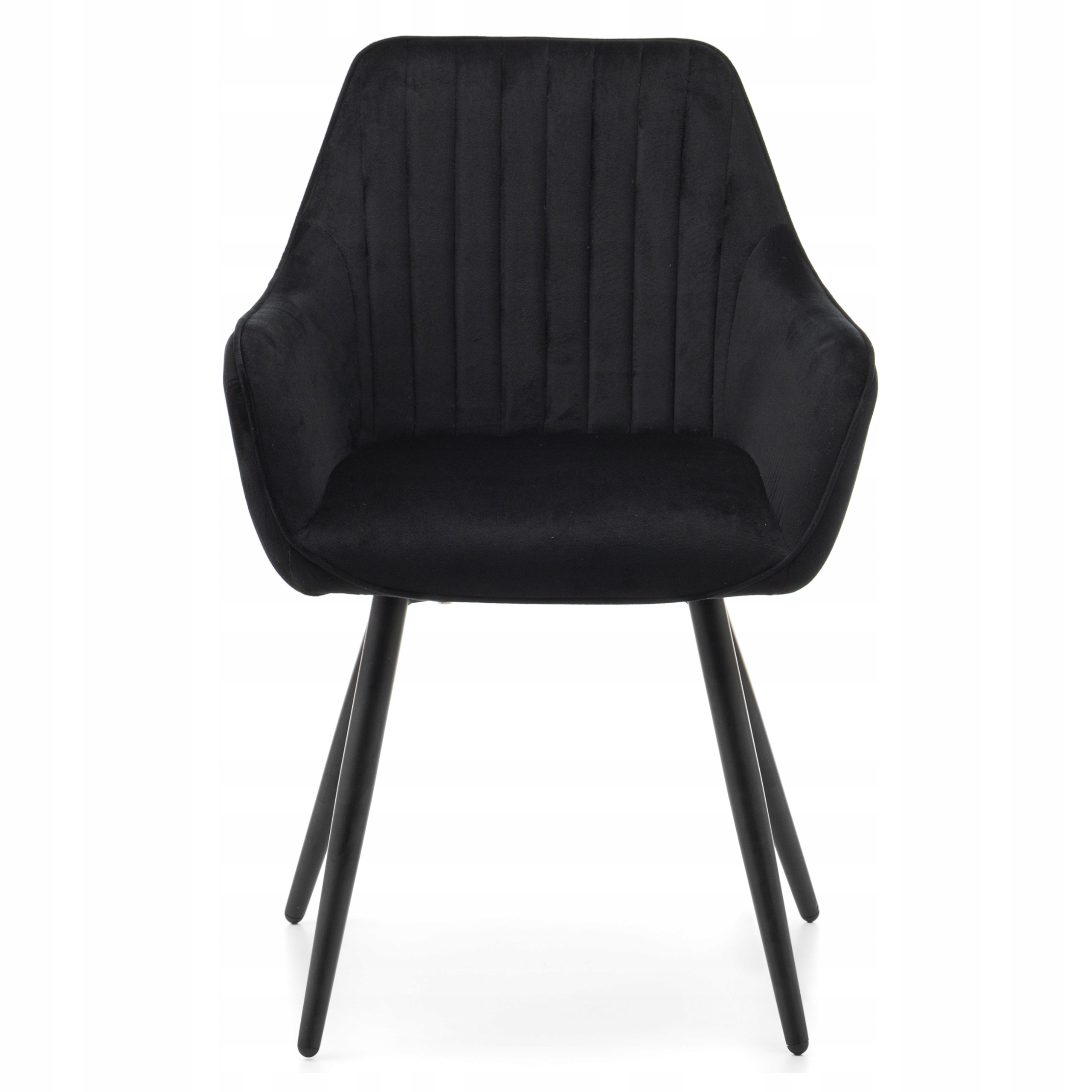 Krzesło Tapicerowane Welurowe Do Salonu Jadalni Aksamit Czarny