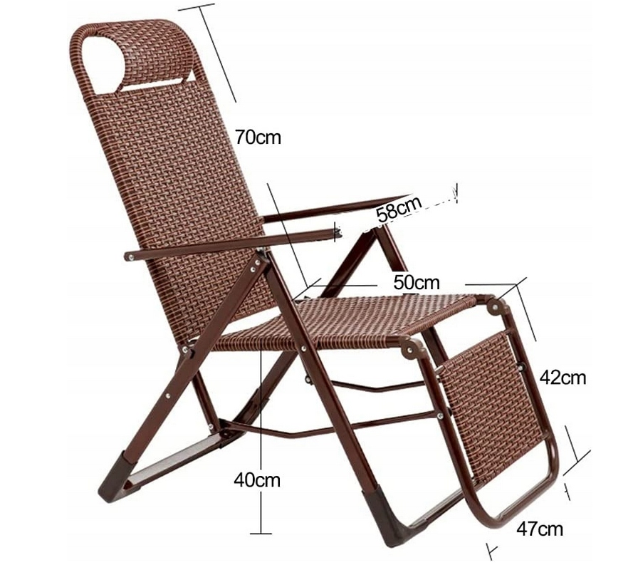 LEŻAK Rattanowy Krzesło składane do DOMU OGRODU BALKON mega WYTRZYMAŁY Marka CD Land Plus