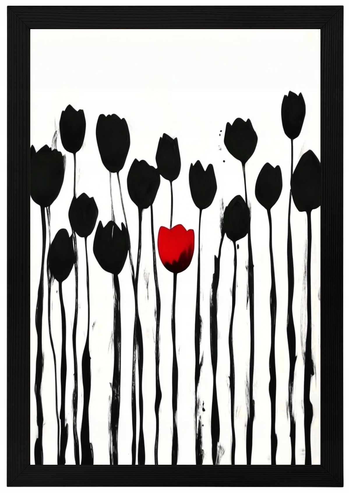 Plakát Rámeček Dřevo Grafika Příroda Zahrada Květiny Tulipány Modern 40x60