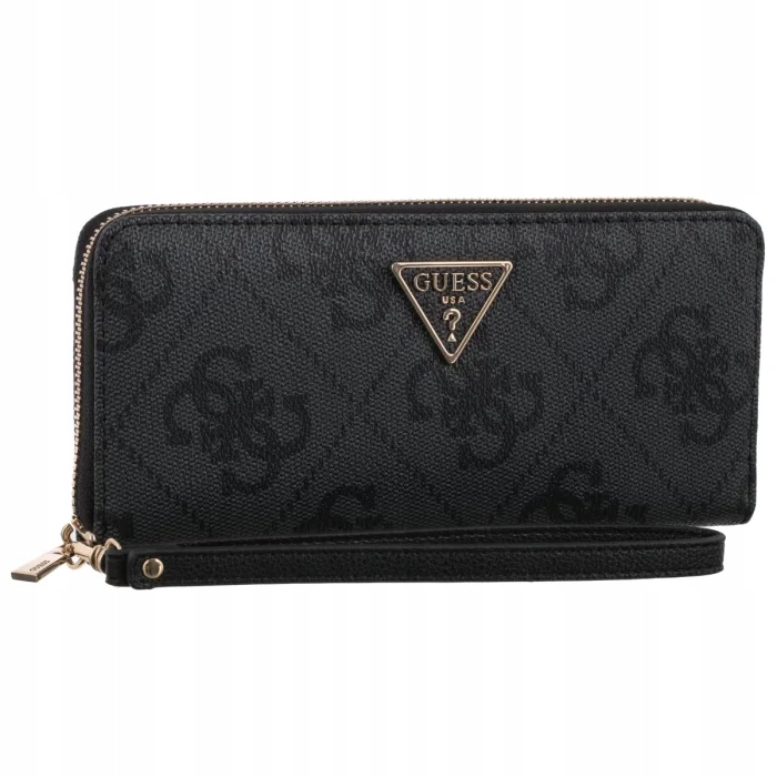 Velká dámská peněženka Guess Laurel II Slg SWSO74 59146 Coal Logo Černá